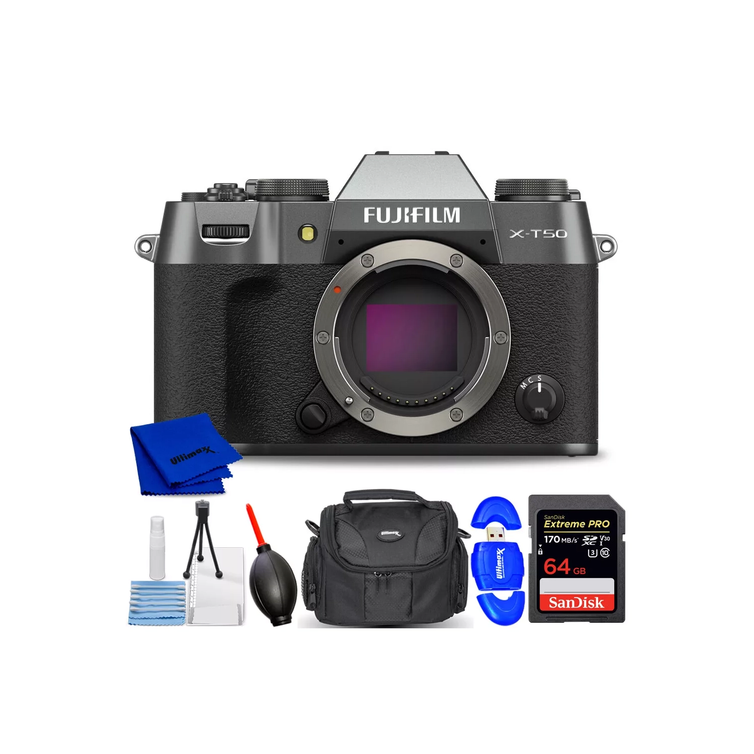 FUJIFILM X-T50 Mirrorless Camera 16828416 - 7PC Accessory Kit