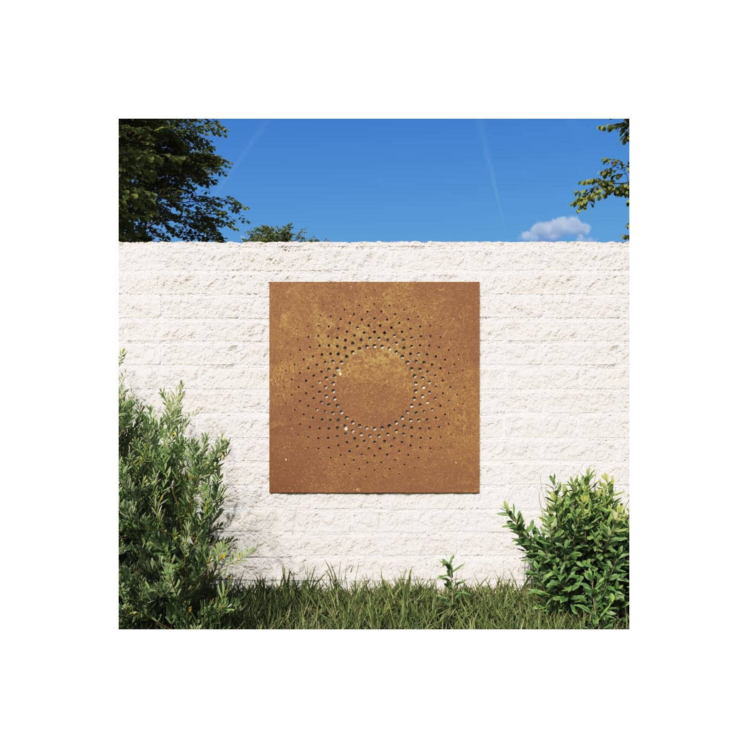 vidaXL Garden Wall Decoration 55x55 cm Corten Steel Sun Design