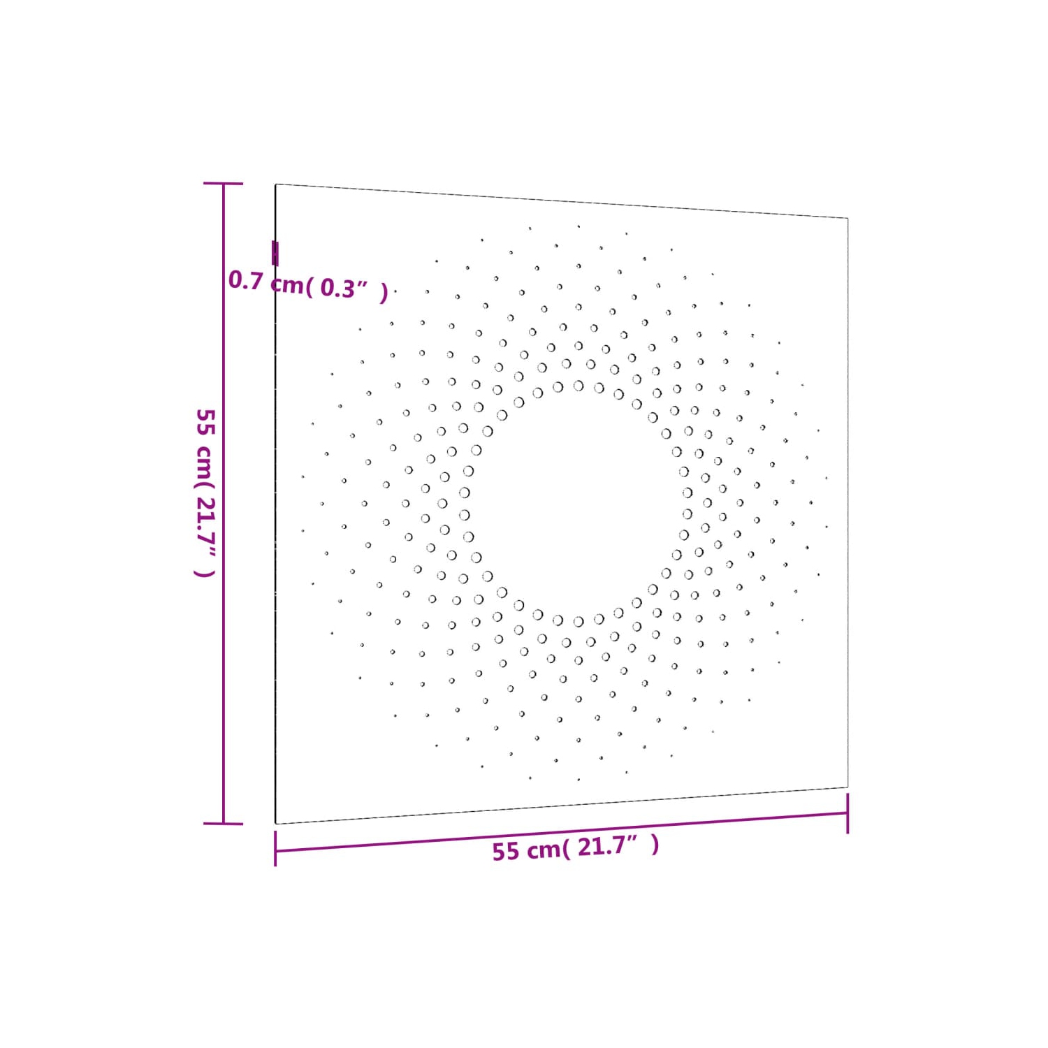 vidaXL Garden Wall Decoration 55x55 cm Corten Steel Sun Design