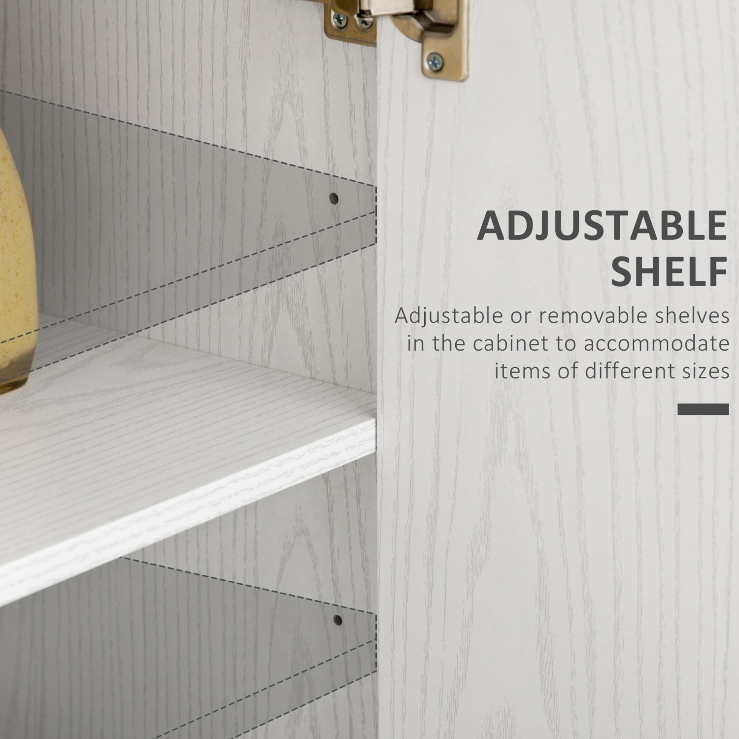 HOMCOM 55" Pantry Cabinet, Freestanding Kitchen Pantry with 2 Doors, Rustic Storage Cabinet with Adjustable Shelves for Dining Room Living Room,