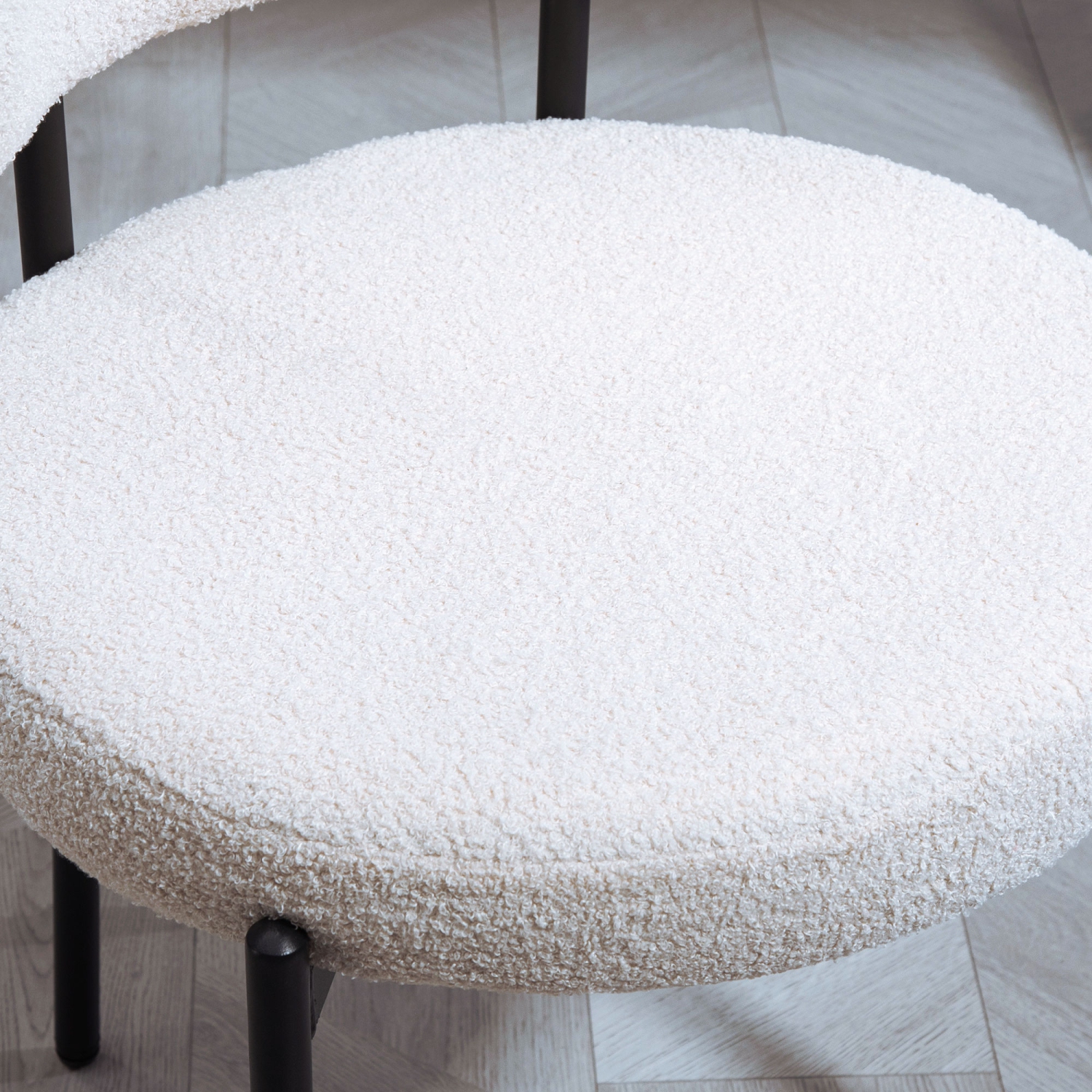 Ensemble de 2 chaises de salle à manger de HOMCOM, chaises de cuisine modernes avec revêtement en molleton berbère et pattes en acier pour salon,