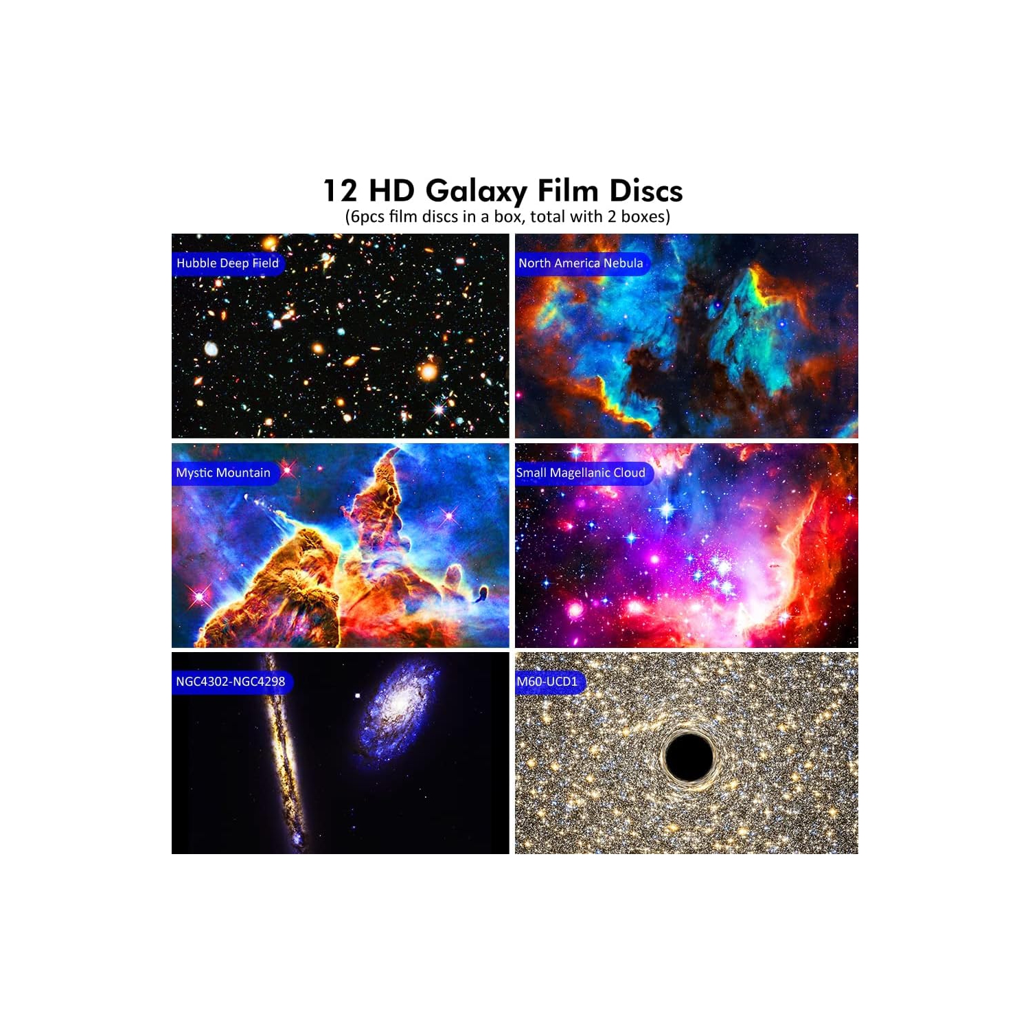 Star Projector,Planetarium Projector for Bedroom Ultra Clear Galaxy Night Light with 4K Replaceable 12 Galaxy Discs 360 Degree Rotation Real Sky