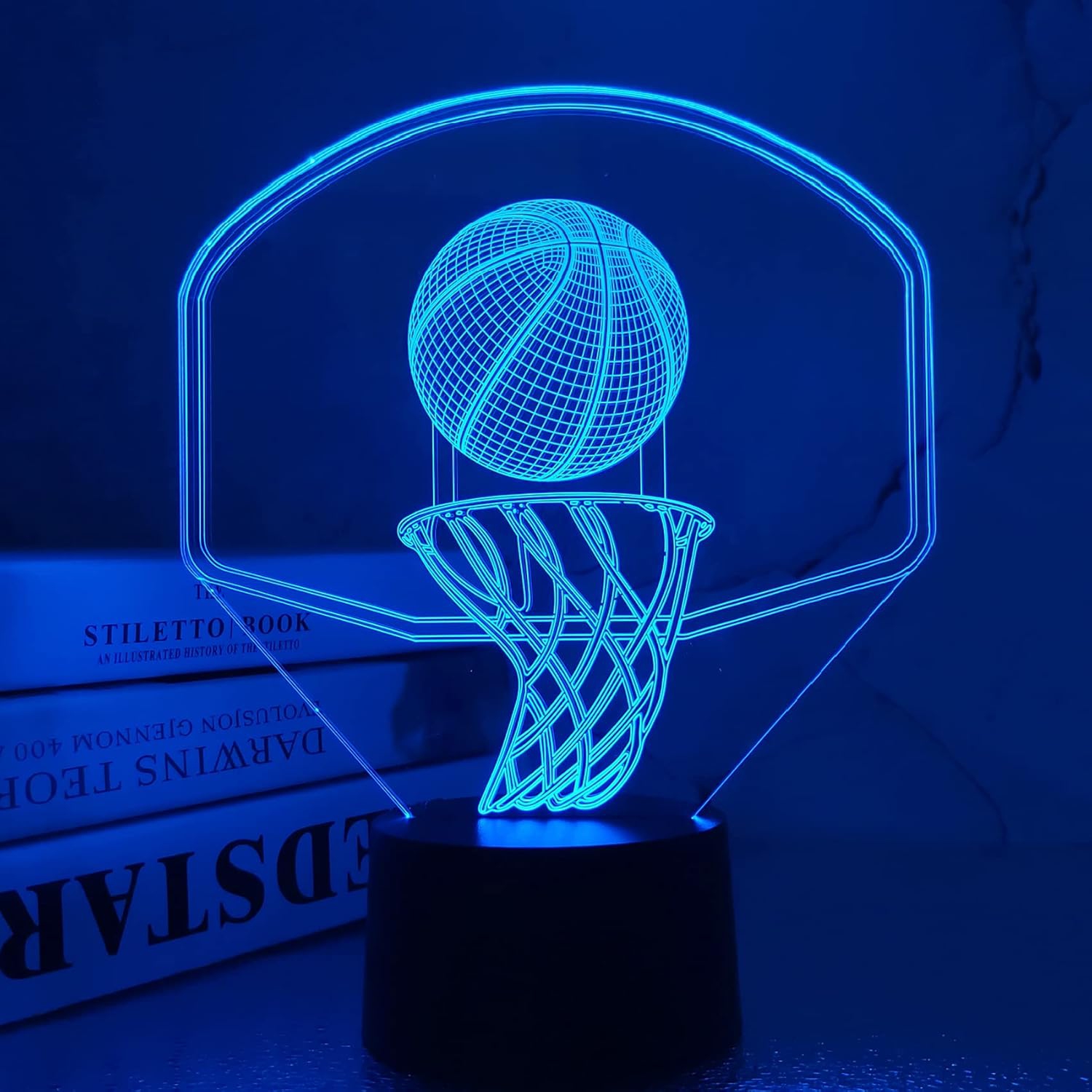 Veilleuse de basket-ball de 3D avec minuterie, anneau d'illusion de panneau pour chambre d'enfant Meilleurs cadeaux de Noël pour garçons amies avec