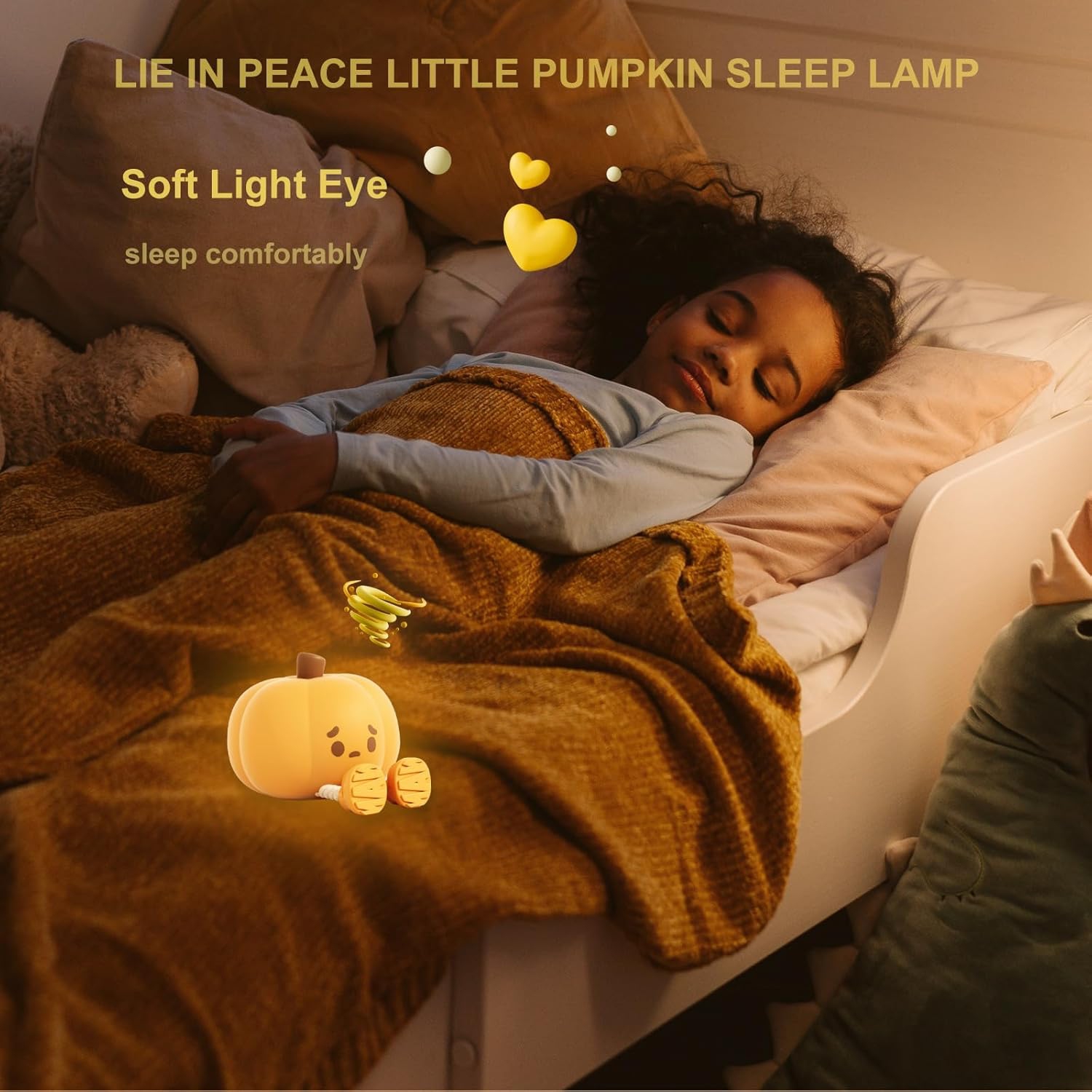 Veilleuse à citrouille,Lampe douce en forme de citrouille de LED, veilleuse lumineuse en silicone à intensité réglable pour chambre de bébé, lampe de