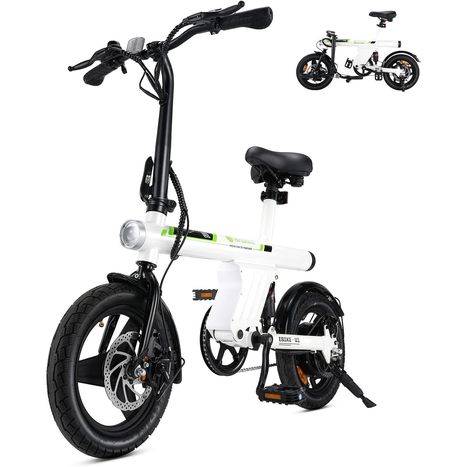 isinwheel U1 Commuter Adults Electric Bike - White