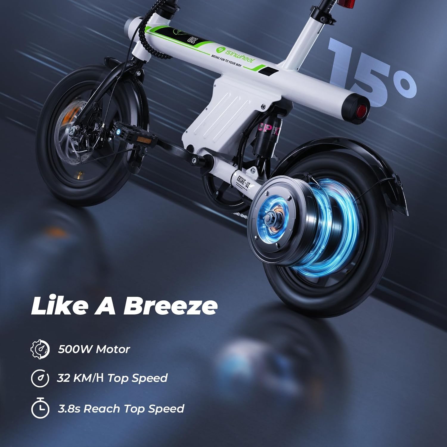 isinwheel U1 Commuter Adults Electric Bike - White