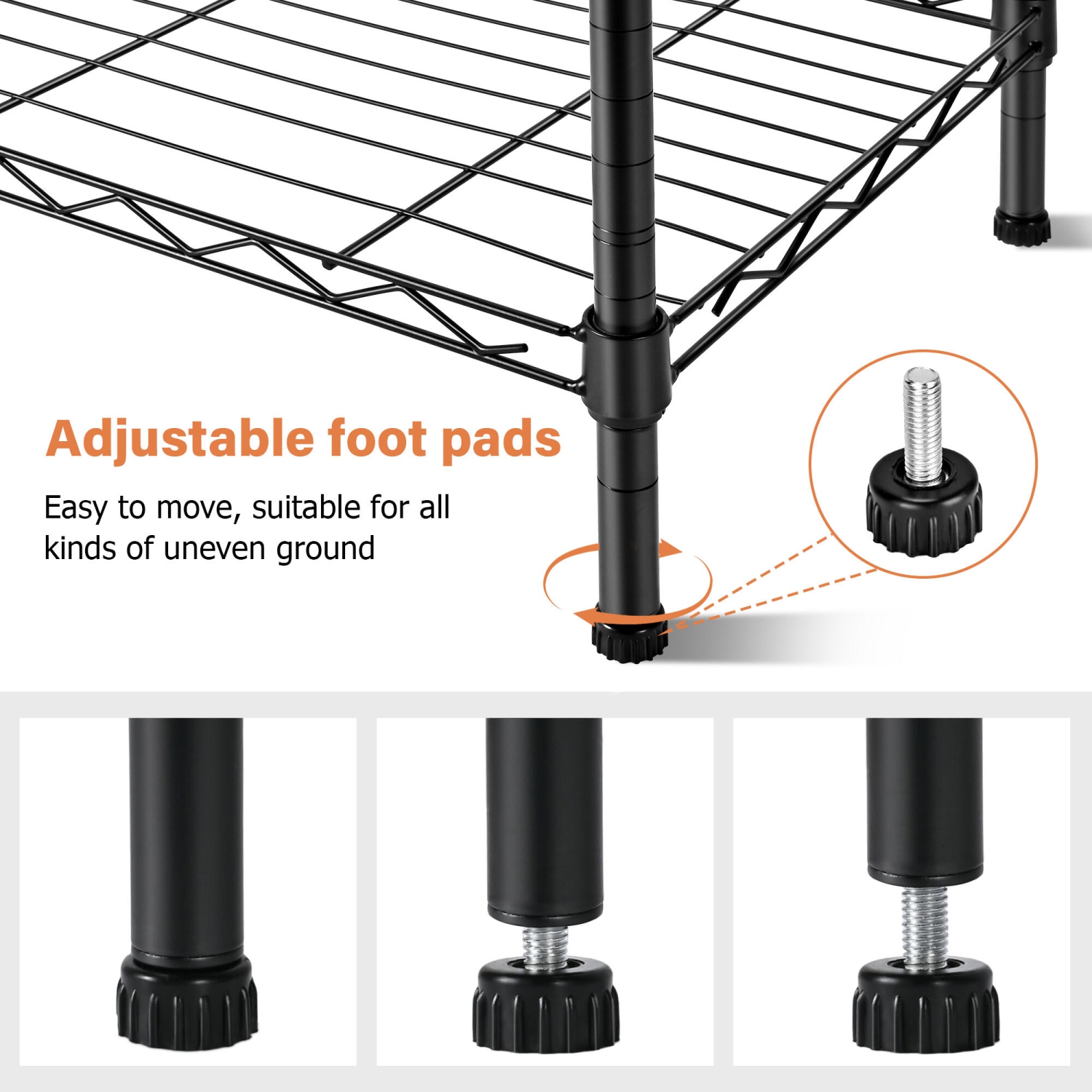 4 Tier Steel Storage Shelving Unit, Garage Tool Storage Rack, 23.6"W x 13.7"D x 47"H Adjustable Wire Organizer Shelf for Garage Kitchen Pantry Office
