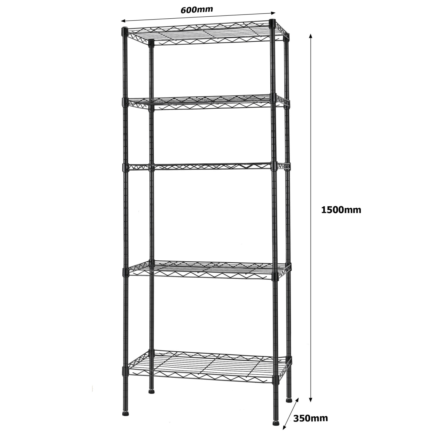 Étagère en treillis métallique à 5 13 niveaux, étagère de rangement en métal réglable pour outils de garage, 23 larg. X 62 haut.. X 78 larg. X 59