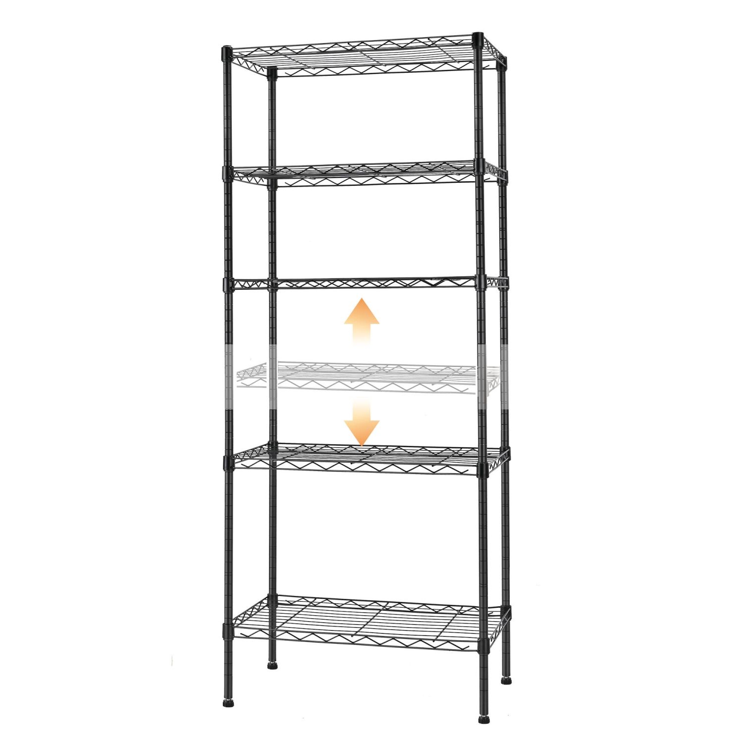 Étagère en treillis métallique à 5 13 niveaux, étagère de rangement en métal réglable pour outils de garage, 23 larg. X 62 haut.. X 78 larg. X 59