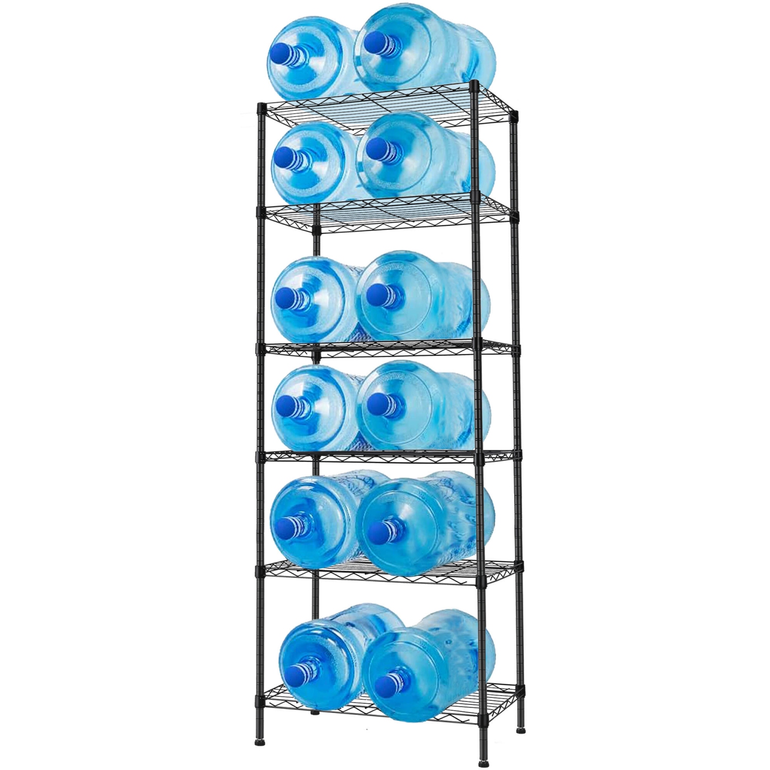 Étagère en treillis métallique à 6 70 niveaux, étagère de rangement autonome pour garage, tablettes utilitaires pouvant supporter jusqu'à 660 8 lb,