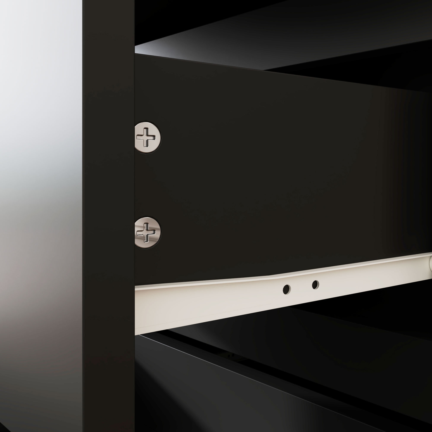 Commode de HOMCOM pour chambre à coucher avec 4 tiroirs, commode moderne, armoire de rangement en bois autonome pour salon, couloir, noir