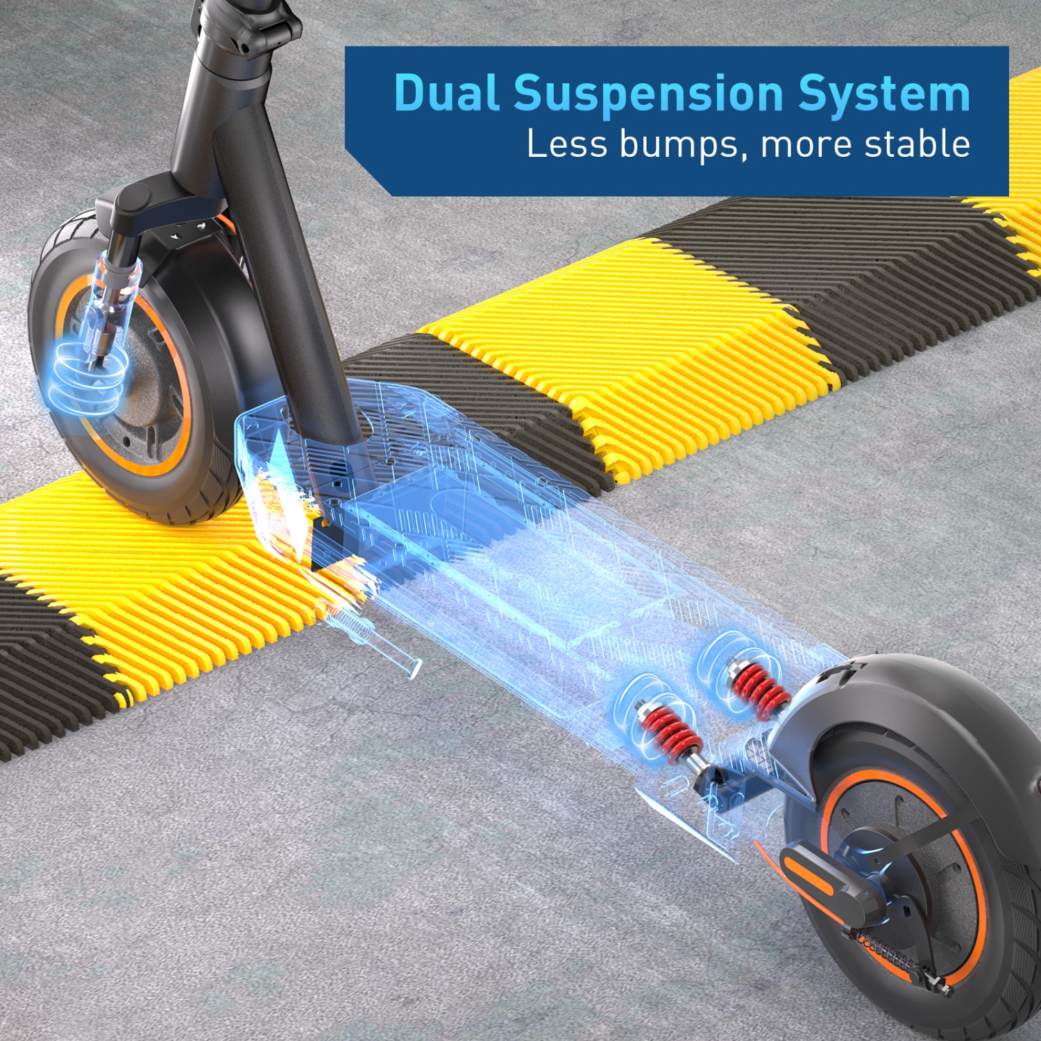 Hiboy MAX Pro Electric Scooter with Seat, 74km Range / 35km/h / 650W Motor / 11'' Pneumatic Tires / Split Hub Design / Dual Suspension / 120kg MAX