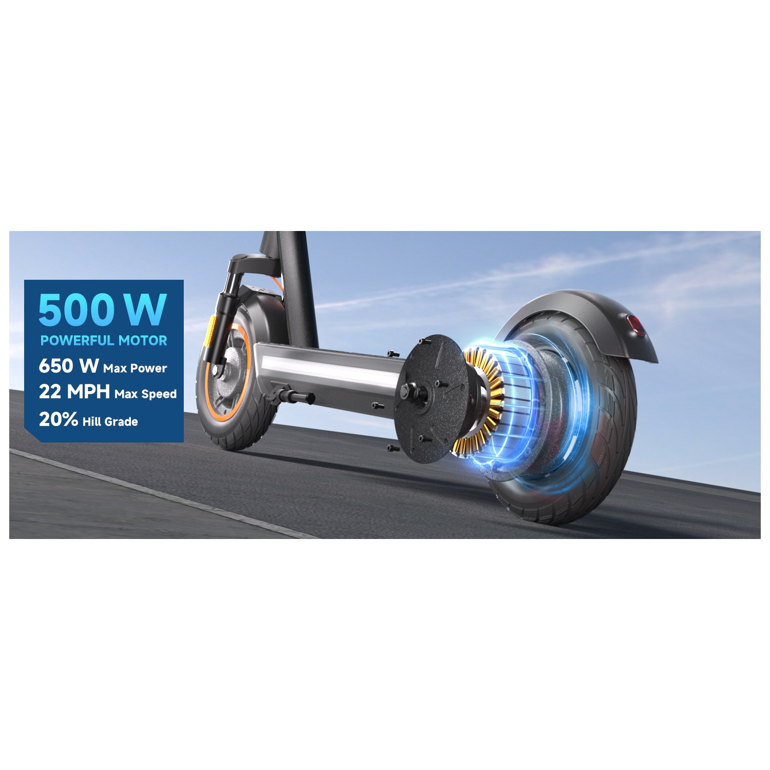 Hiboy MAX Pro Electric Scooter with Seat, 74km Range / 35km/h / 650W Motor / 11'' Pneumatic Tires / Split Hub Design / Dual Suspension / 120kg MAX