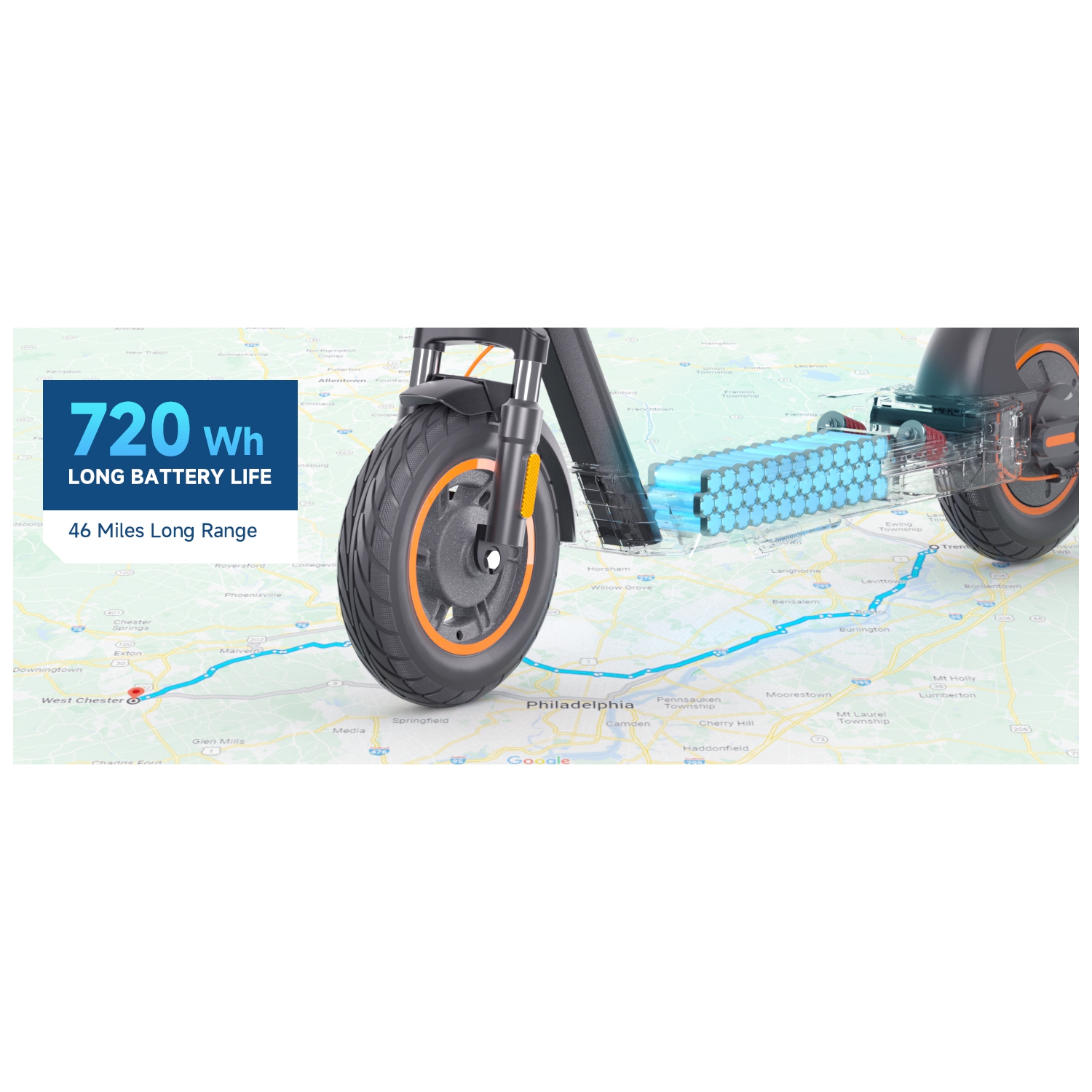 Hiboy MAX Pro Electric Scooter with Seat, 74km Range / 35km/h / 650W Motor / 11'' Pneumatic Tires / Split Hub Design / Dual Suspension / 120kg MAX