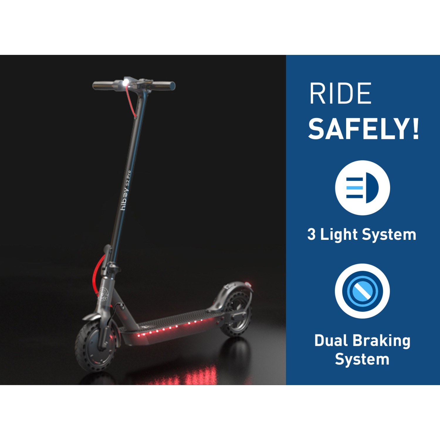 Trottinette électrique Hiboy S2 Pro avec siège pour adultes, moteur puissant 500&nbsp;W/pneus solides 10&nbsp;po/40&nbsp;km