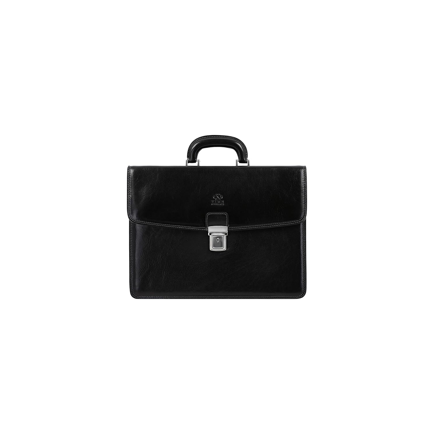 Porte-Documents Homme En Cuir Noir Italien Pleine Fleur - Sac Bandoulière Détachable Pour Ordinateur 13" - Fabriqué à La Main