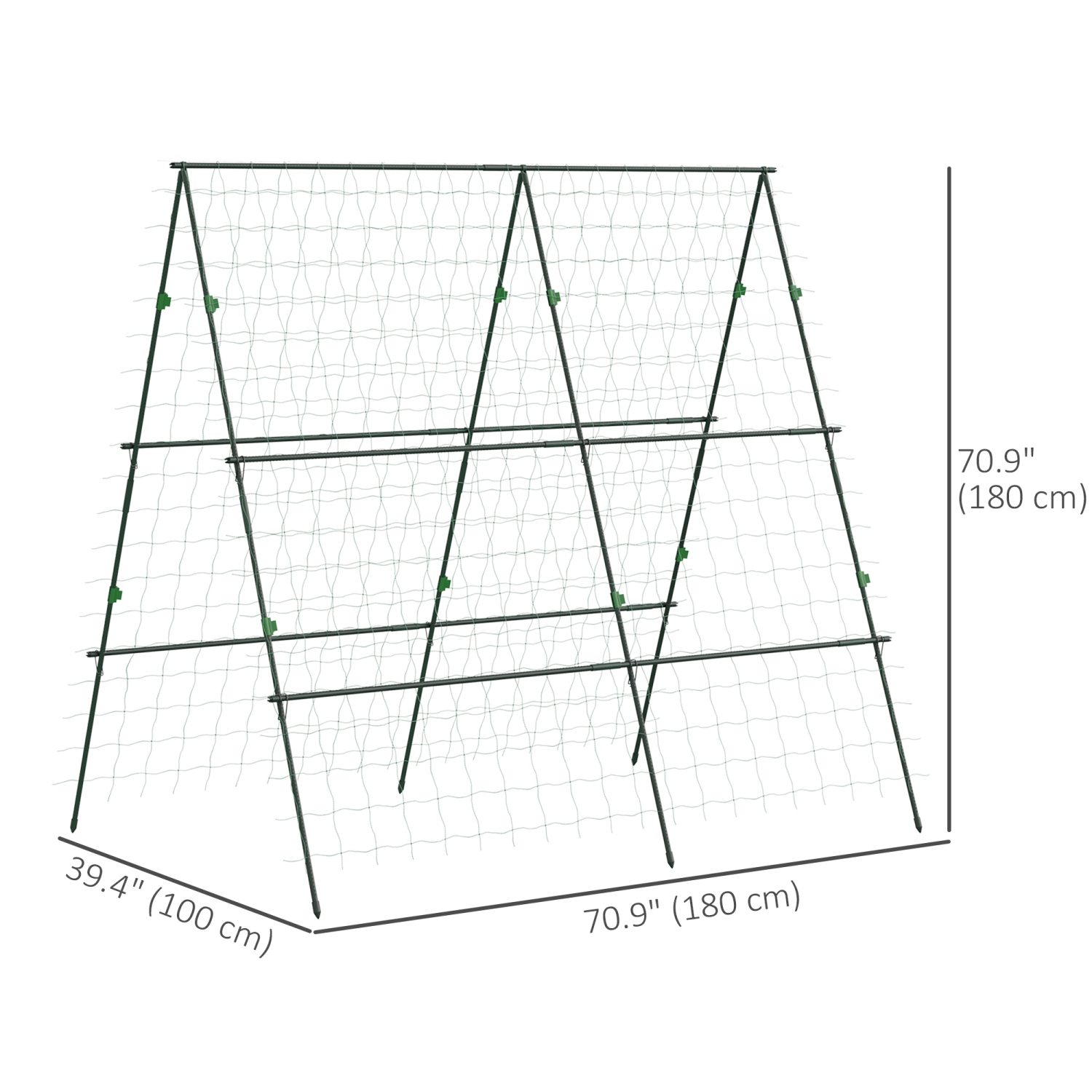 Treillis en métal Outsunny de 71 x 71&nbsp;po avec moustiquaire pour plantes grimpantes, légumes, treillis En forme de tomate et de tomate pour