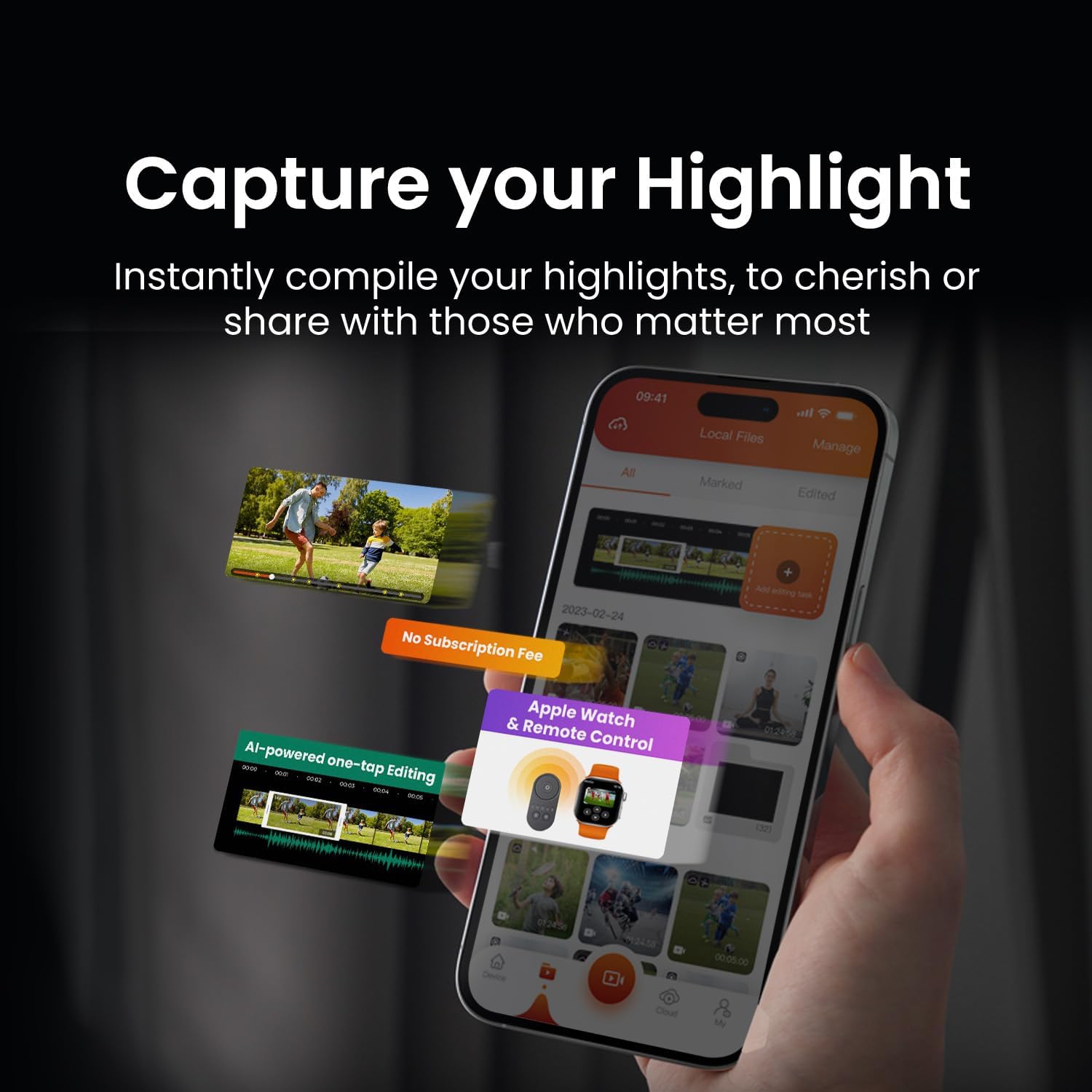 Caméra d'action Chameleon AI pour sport