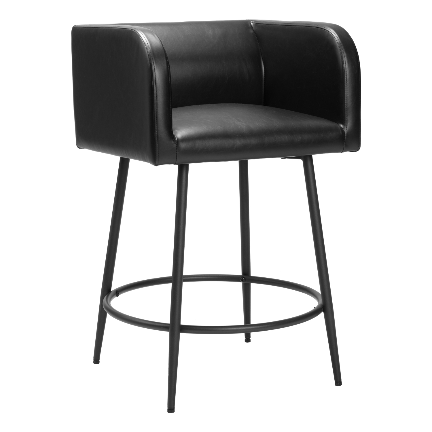 Tabouret de comptoir Horbat, noir