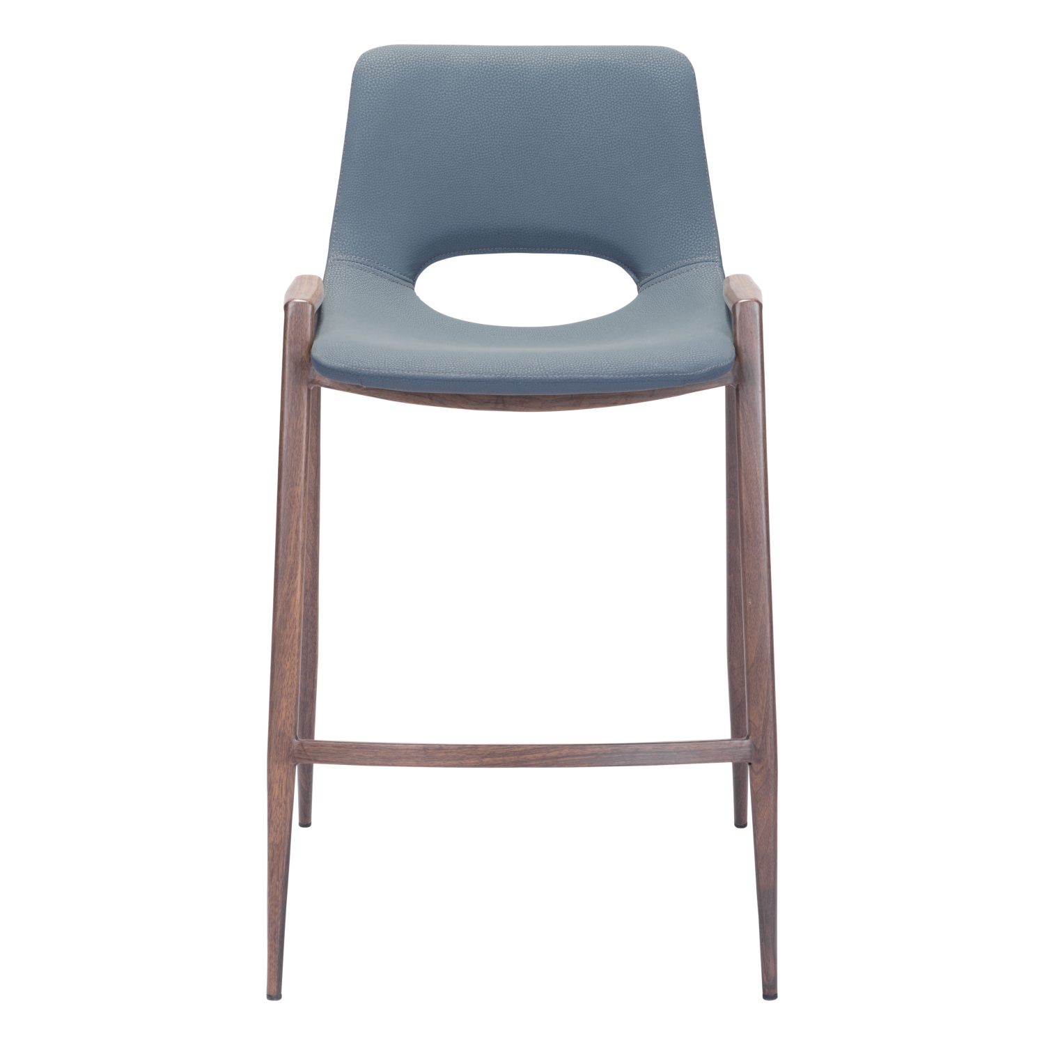 Desi Counter Stool Azure Gray & Walnut