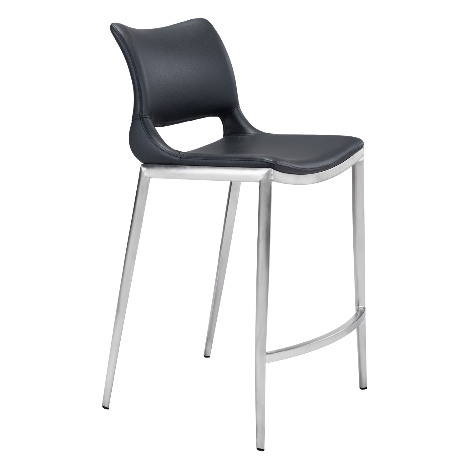 Tabouret de comptoir ACE noir et argenté