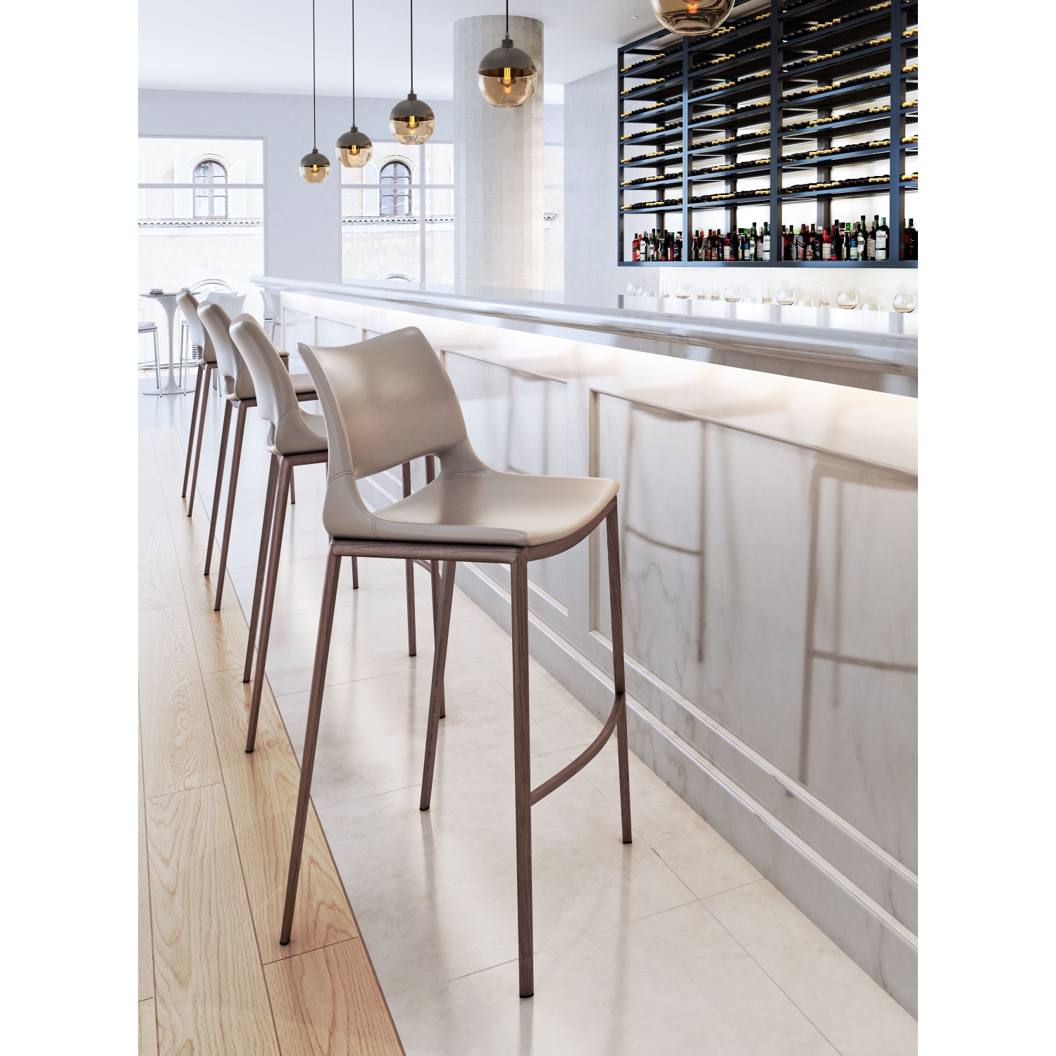 Ace Barstool Brown & Walnut