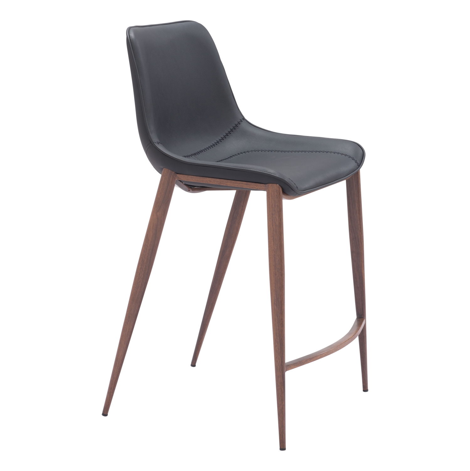 Tabouret de comptoir Magnus noir et noyer