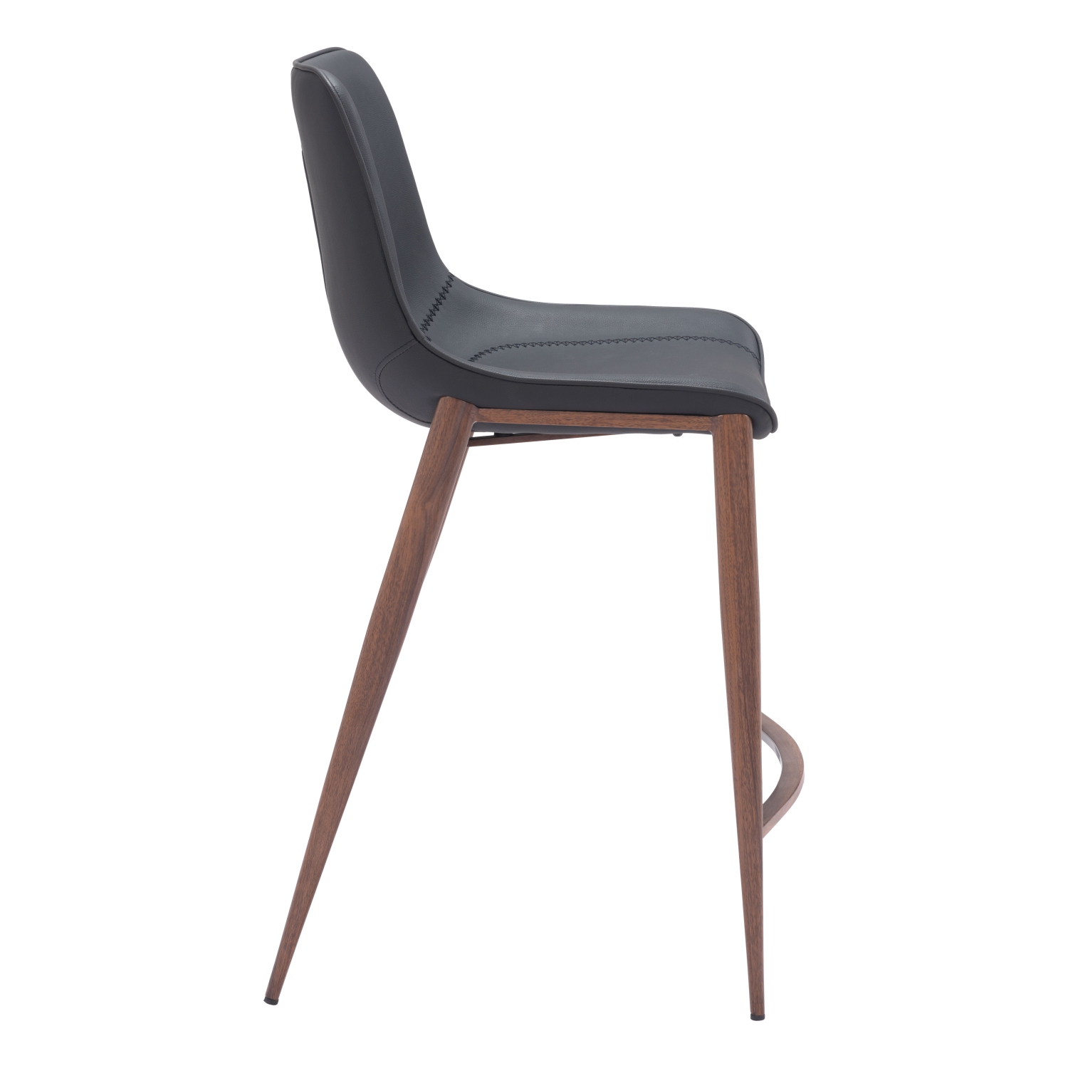 Tabouret de comptoir Magnus noir et noyer