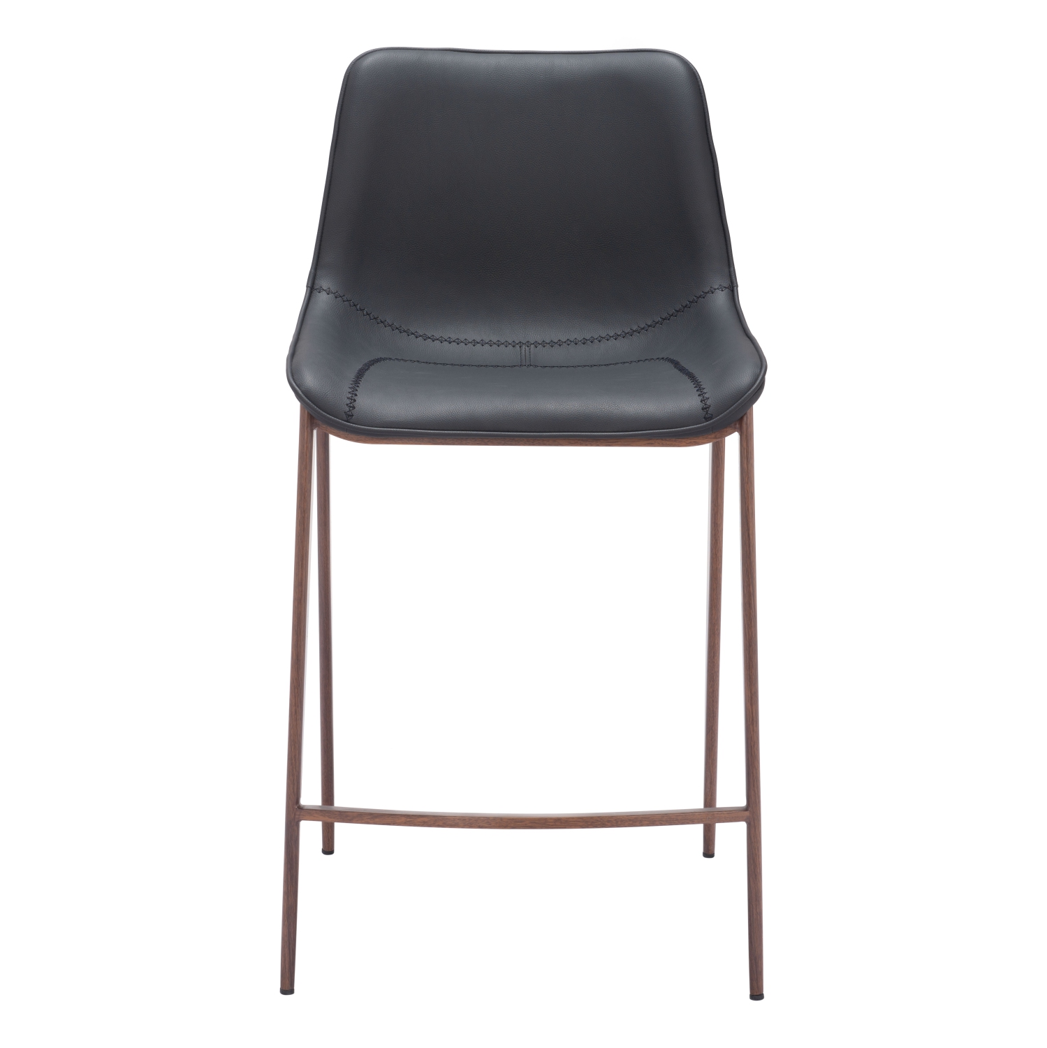 Tabouret de comptoir Magnus noir et noyer