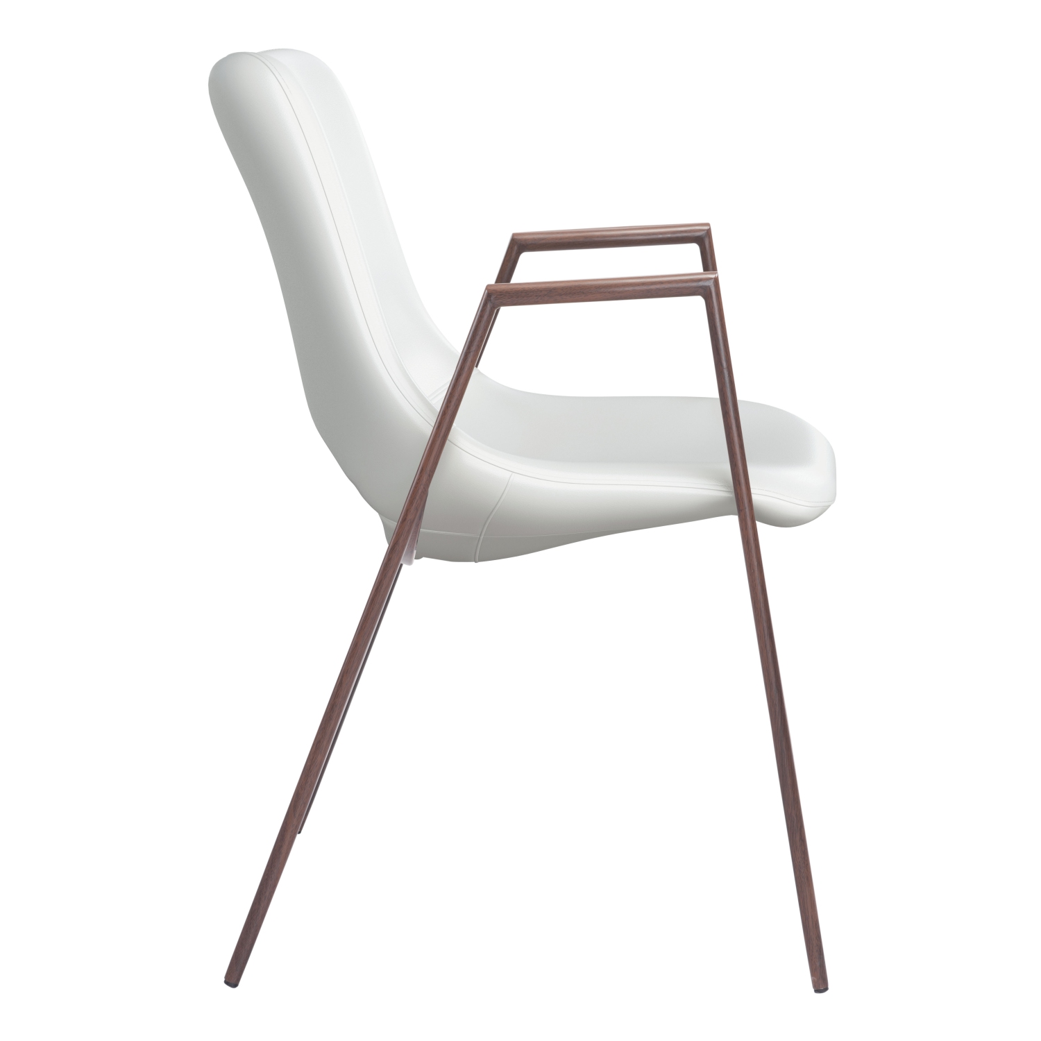 Desi Dining Chair White & Walnut