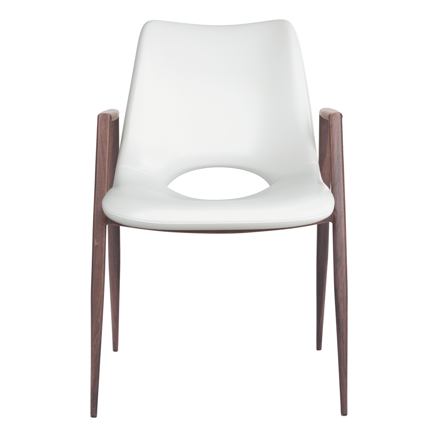 Desi Dining Chair White & Walnut