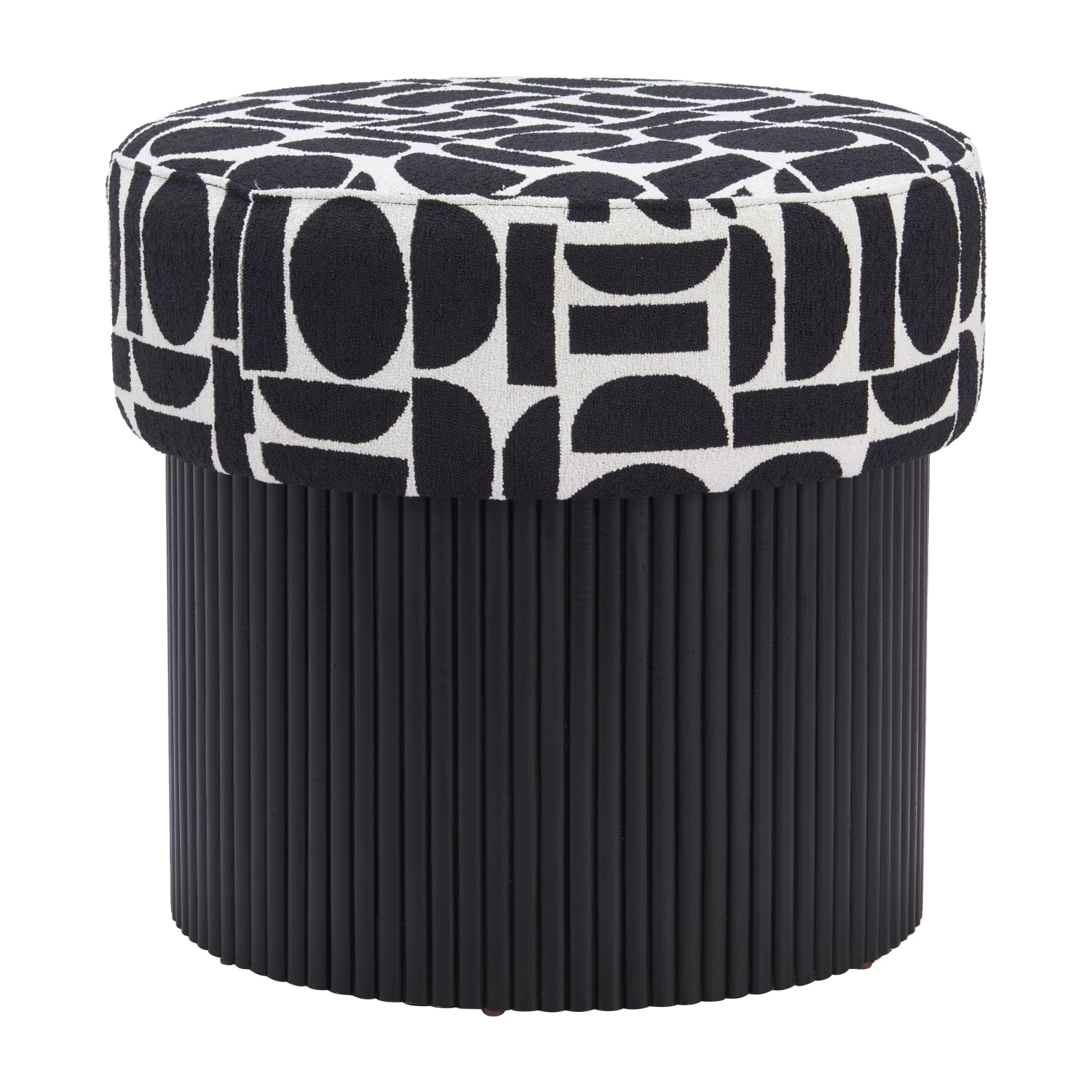 Boto Storage Ottoman Black & White