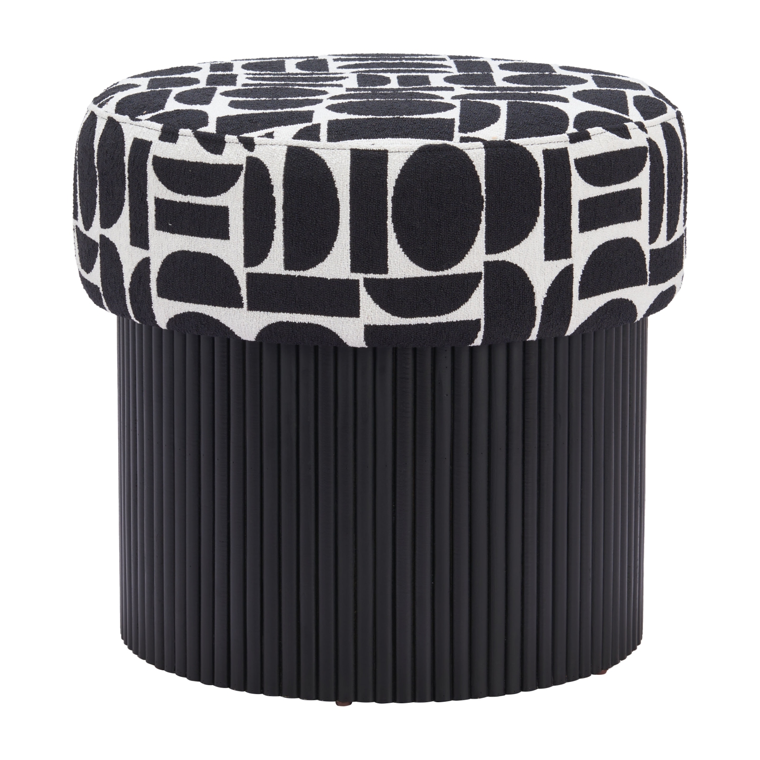 Boto Storage Ottoman Black & White