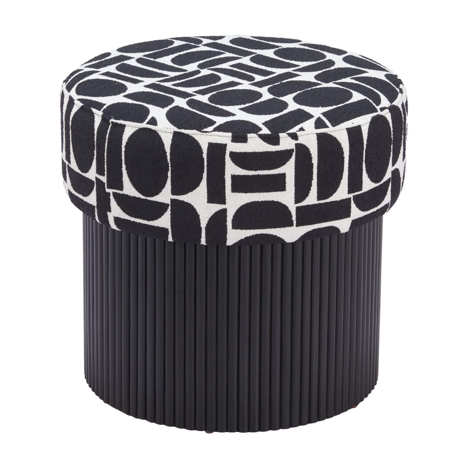 Boto Storage Ottoman Black & White