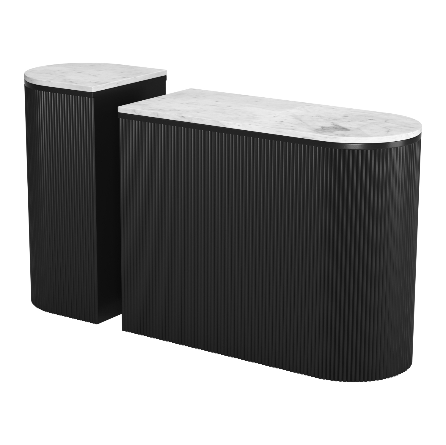 Ormara Console Table Set White & Black