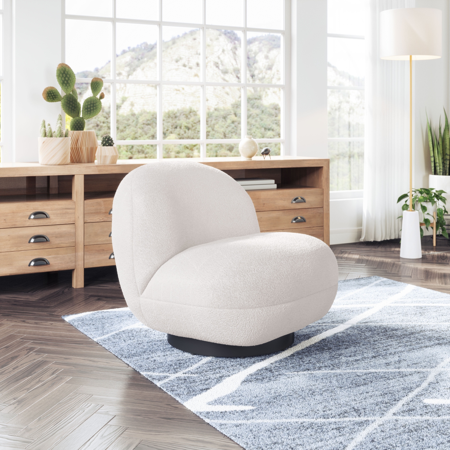 Fauteuil d'appoint Myanmar, crème