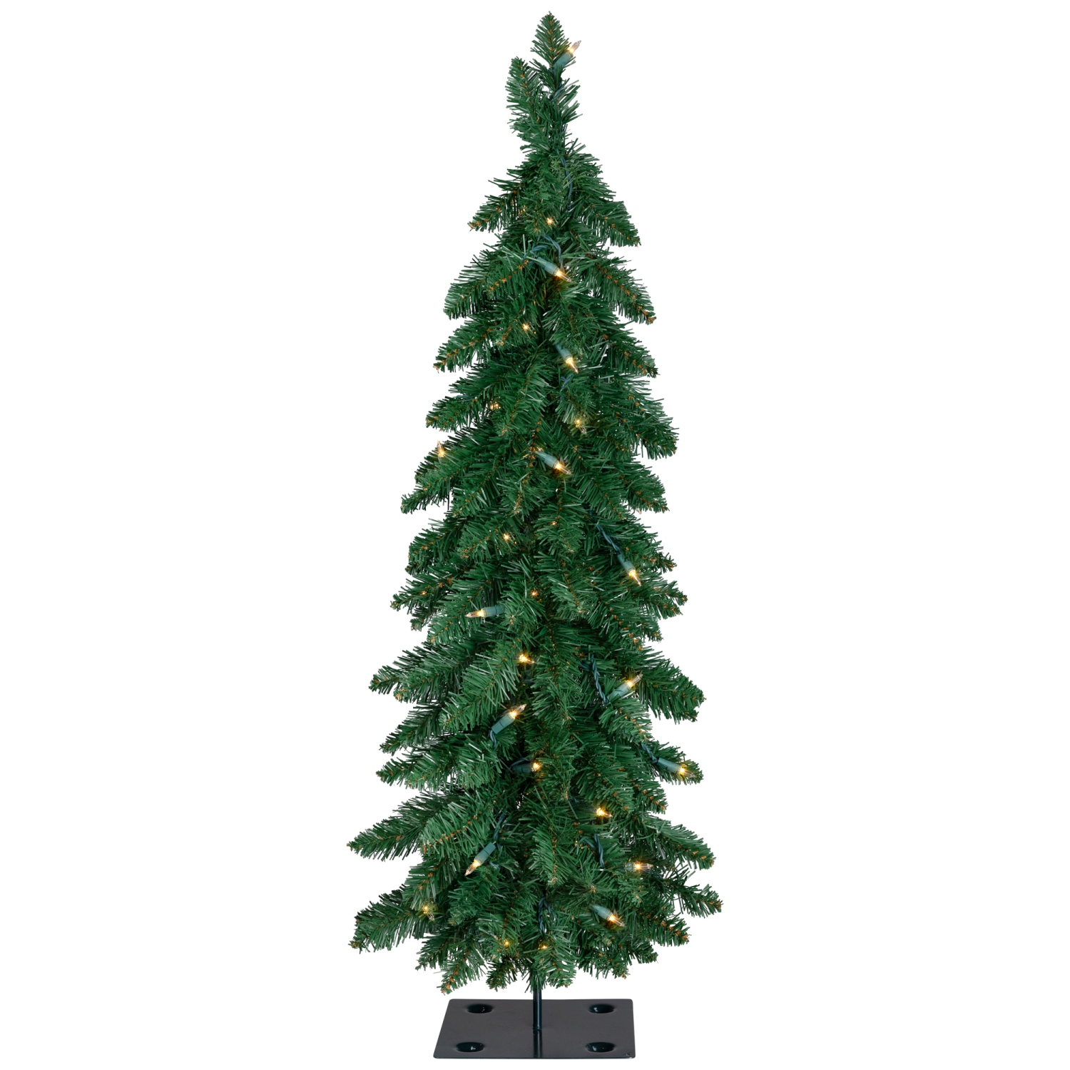 Pre-Lit Pencil Alpine Artificial Christmas Tree - 3' - Clear Lights