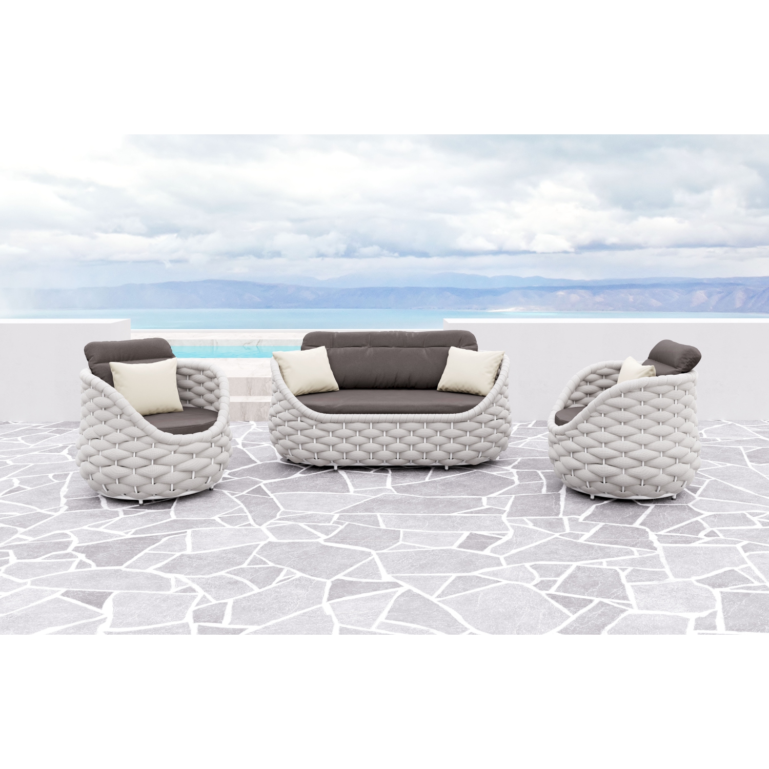 Coral Reef Accent Chair Gray