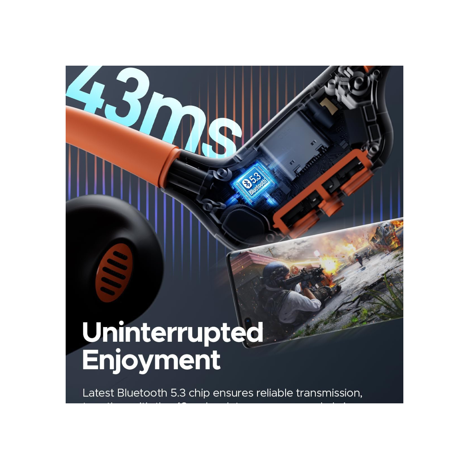 truefree F2 Open-Ear Headphones, Air Conduction Bluetooth 5.3 Wireless Headset for Sports, Four Microphones Clear Calls, 15 Hours of Playtime, 16.2mm