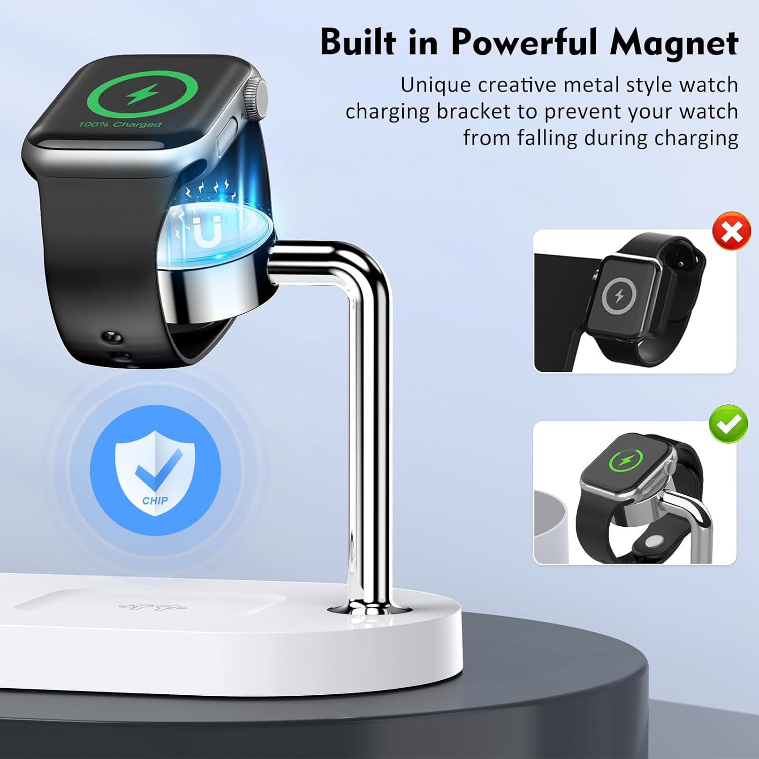 Magnetic Wireless Charger for iPhone: 3 in 1 Charging Station for Multiple Device Apple - 18W Fast Mag-Safe Charger Dock Stand