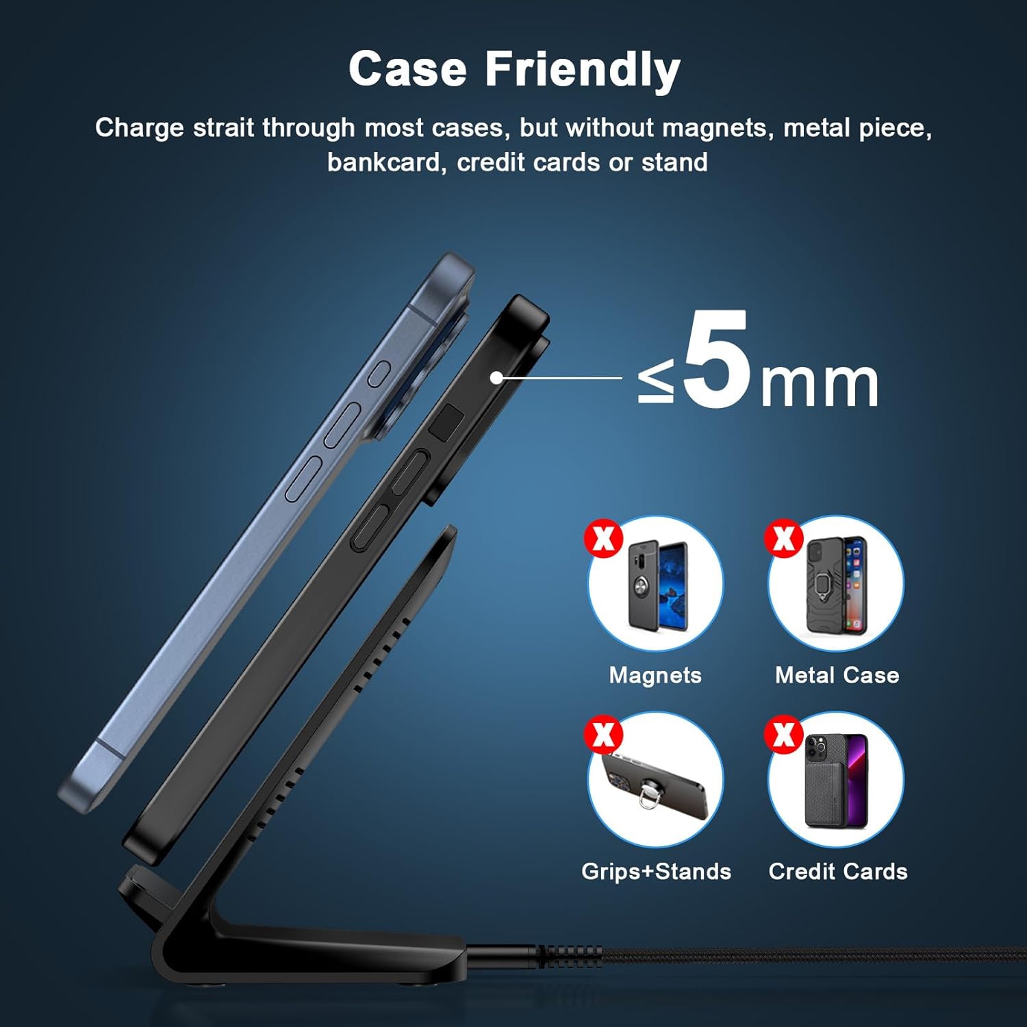 Chargeur sans fil de Samsung avec socle de chargement rapide pour Galaxy S24 Ultra S22 Plus S21 S20 S9 S8 Note20 de Samsung, station de chargement