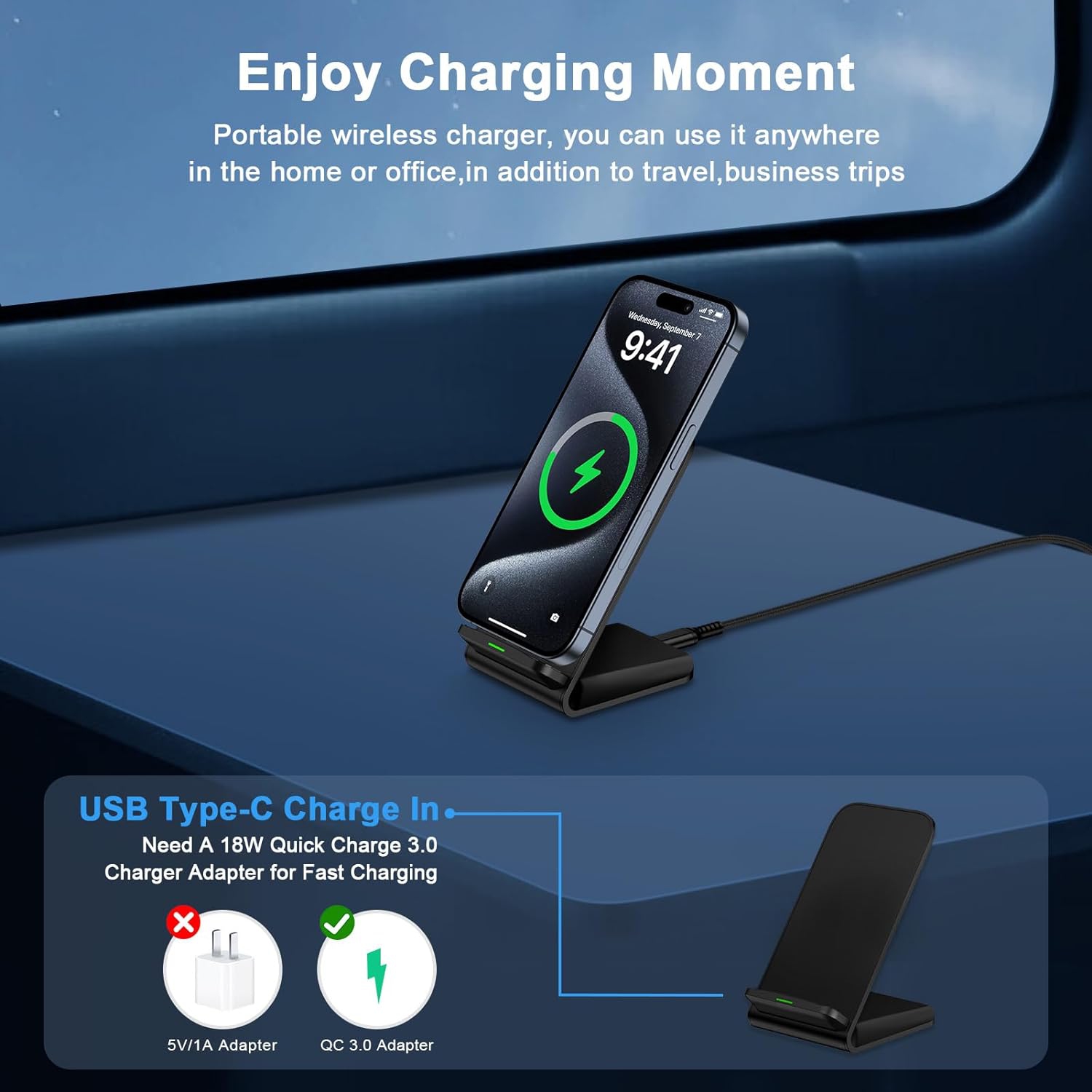 Chargeur sans fil de Samsung avec socle de chargement rapide pour Galaxy S24 Ultra S22 Plus S21 S20 S9 S8 Note20 de Samsung, station de chargement
