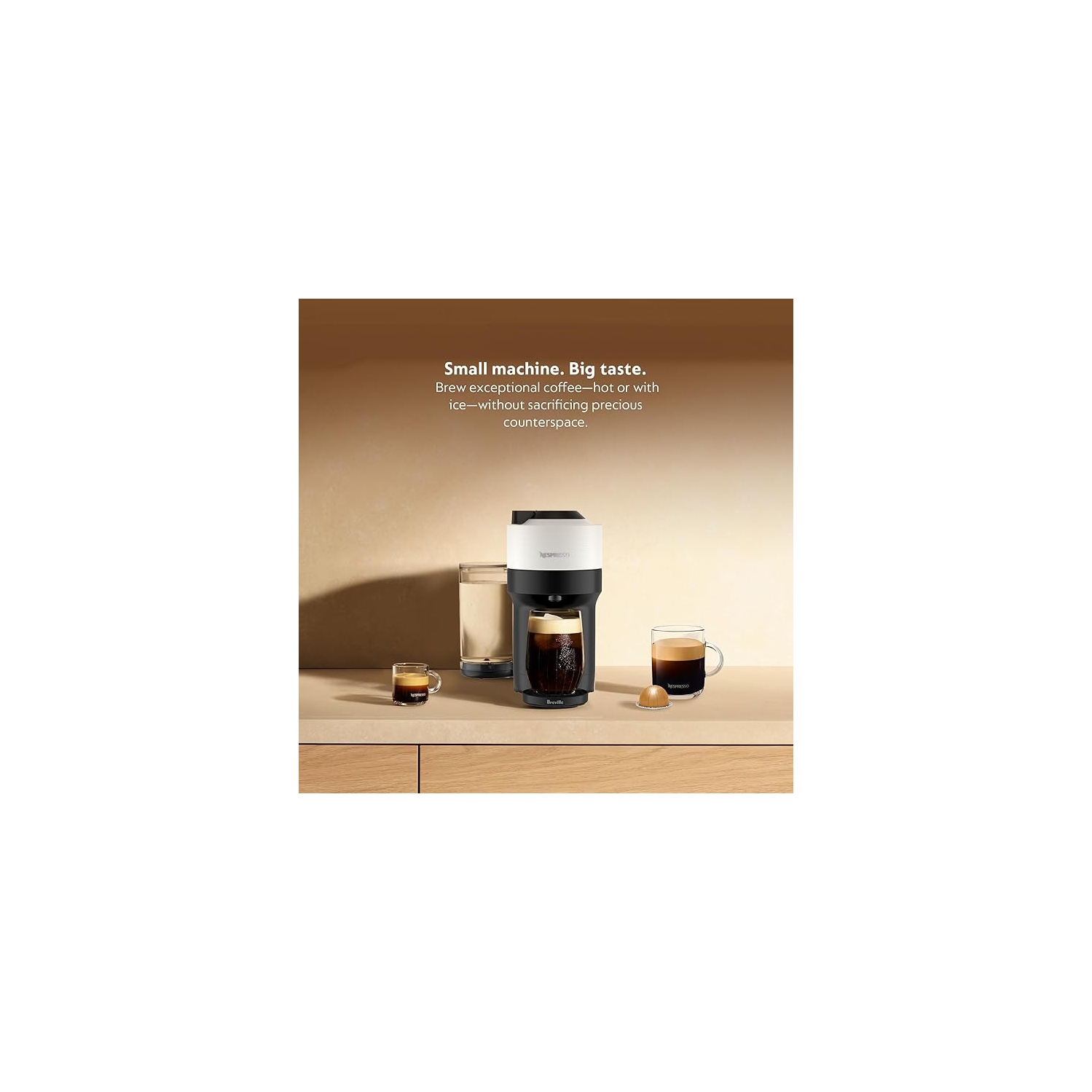 Nespresso Vertuo Pop+ Coffee and Espresso Machine by Breville - Coconut White