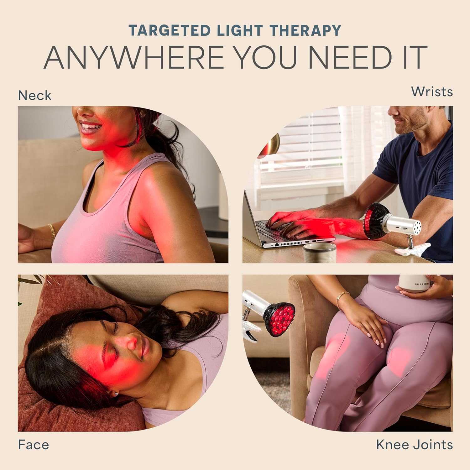 Lampe de thérapie infrarouge et lumière rouge InfraGlow - 18 lampe à pince LED pour thérapie à la lumière rouge à la maison, soulagement de la