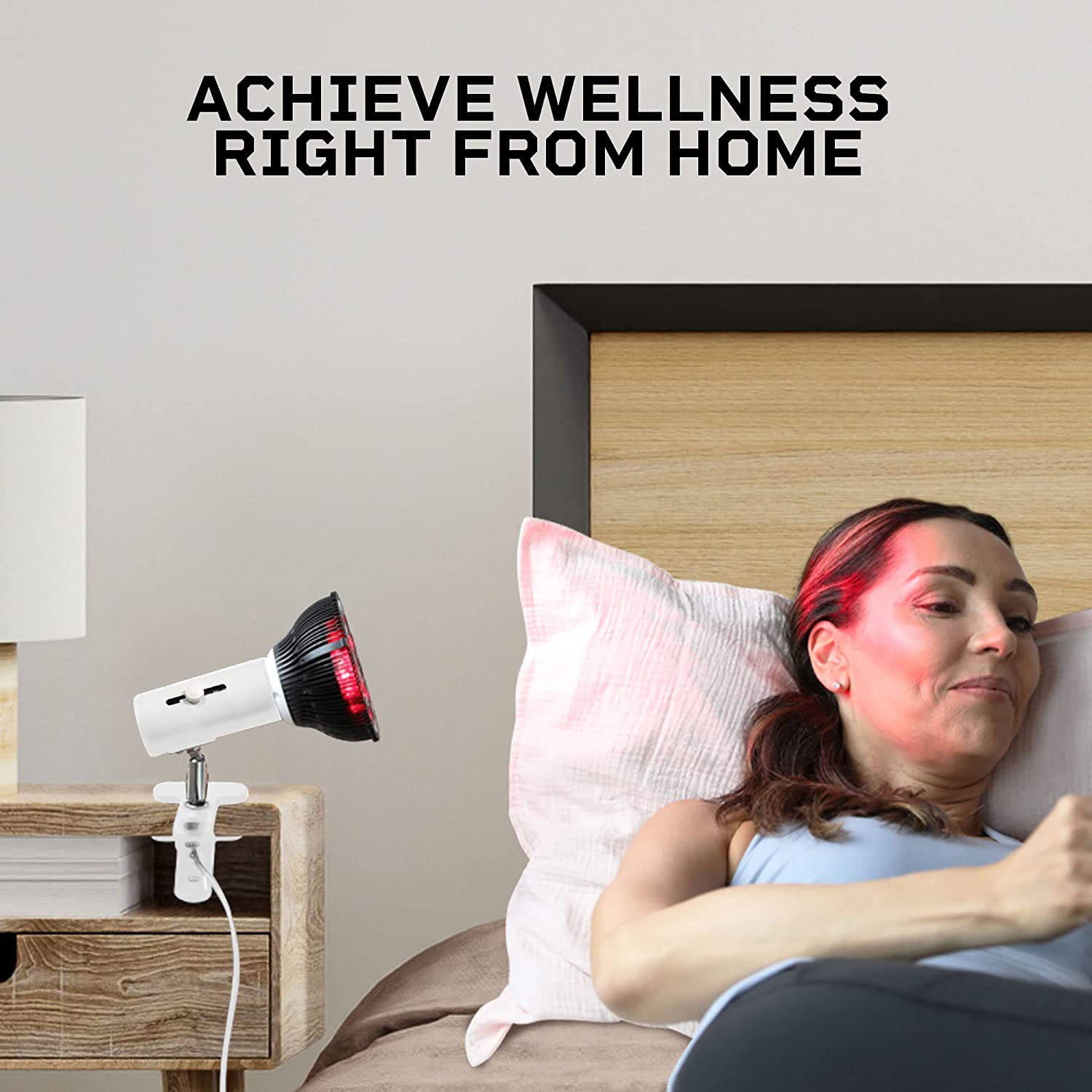 Lampe de thérapie infrarouge et lumière rouge InfraGlow - 18 lampe à pince LED pour thérapie à la lumière rouge à la maison, soulagement de la