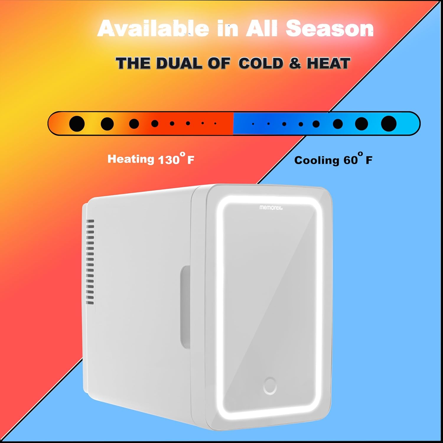 Réfrigérateur à 6,5 mini-miroir lumineux FR690 de Memorex