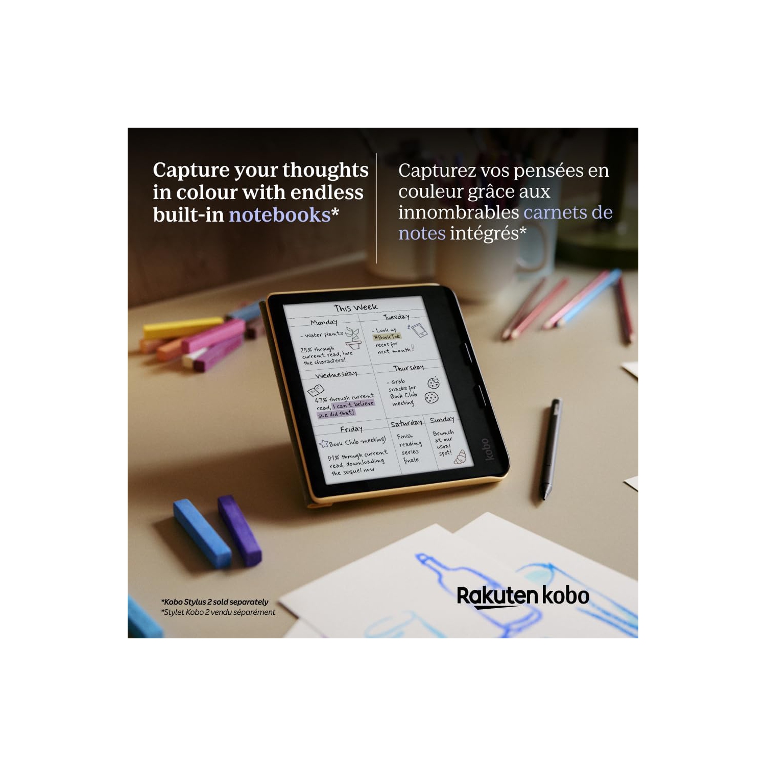 Liseuse numérique à écran tactile de 7&nbsp;po Libra Colour de Kobo - Blanc - Remis à neuf