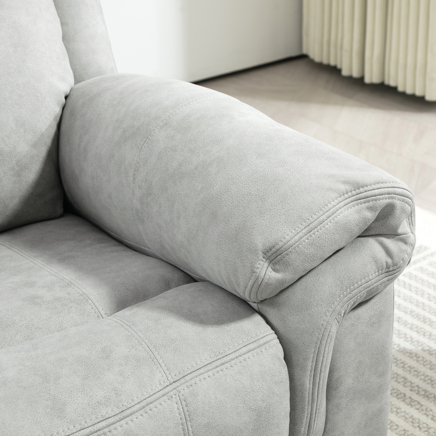 Fauteuil de massage inclinable à 8 points de HOMCOM, fauteuil inclinable manuel en microfibre pour salon avec pochettes latérales, repose-pieds,