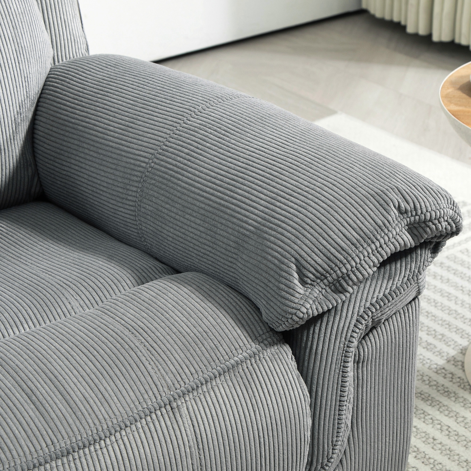 Fauteuil de massage inclinable à 8 points de HOMCOM, fauteuil inclinable manuel en velours côtelé pour le salon avec pochettes latérales,