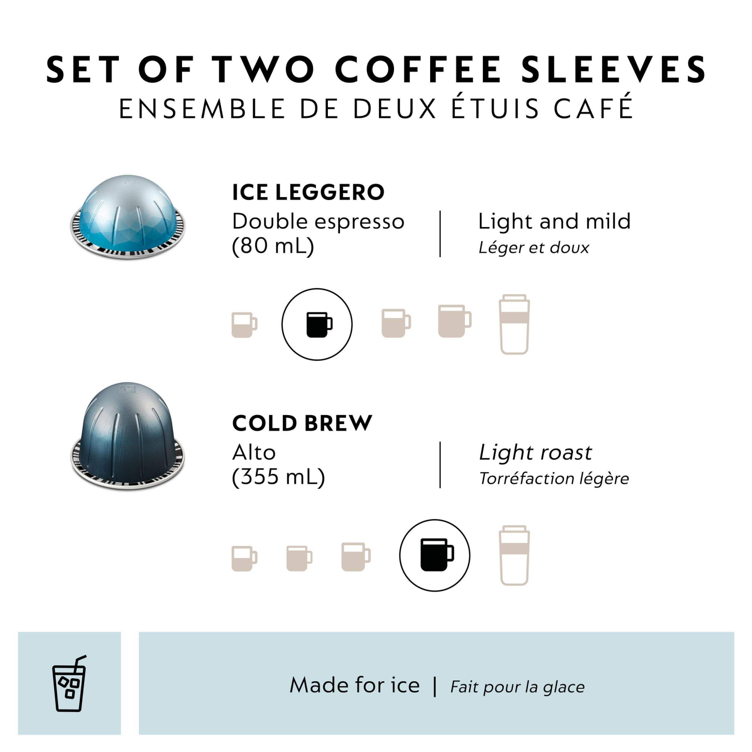 Machine à café et à espresso Nespresso Vertuo Pop+ par De'Longhi, noir réglisse, ensemble café glacé avec tasse de voyage, capsules de café glacé,